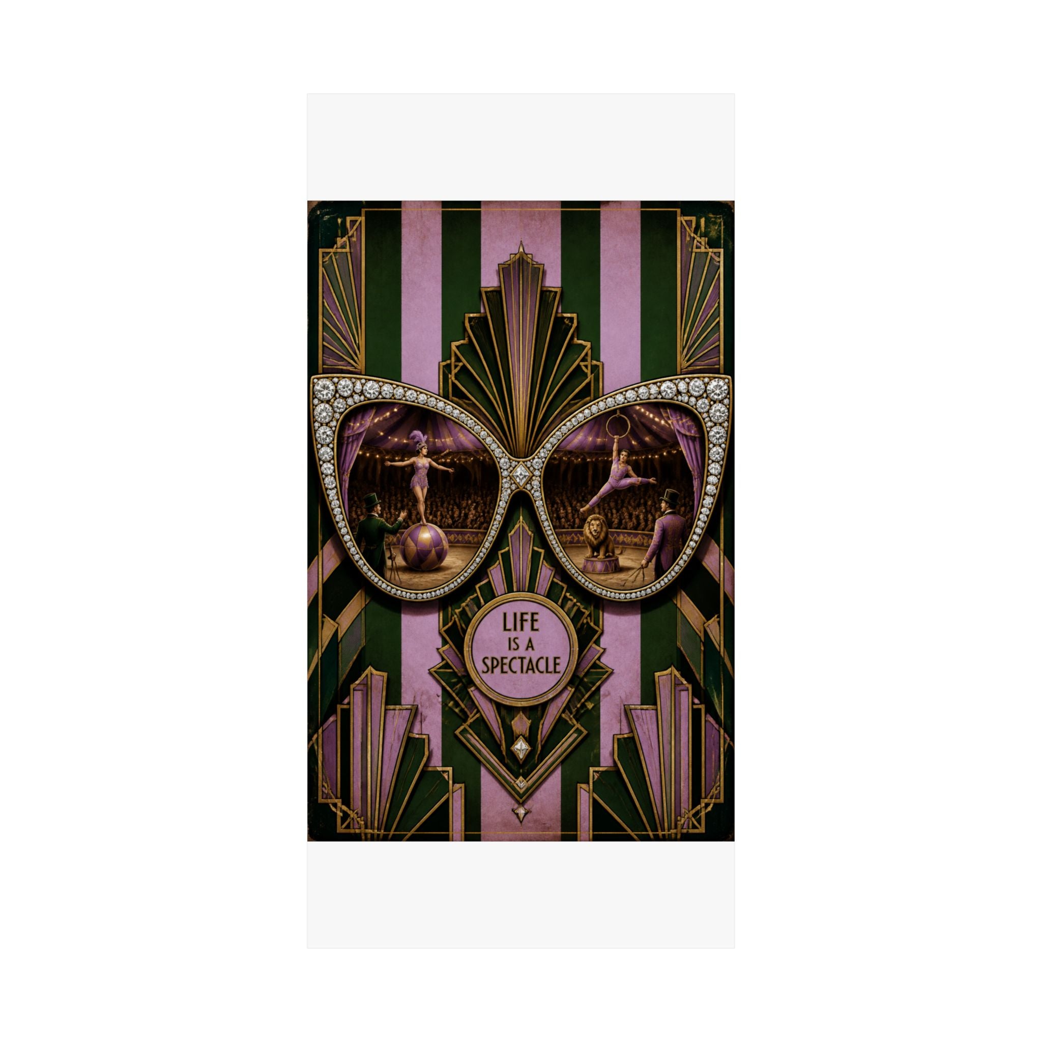 Sunglasses Circus Ring Wall Art Poster 24×36 Art Deco Bar Area Decor Maximalist Print