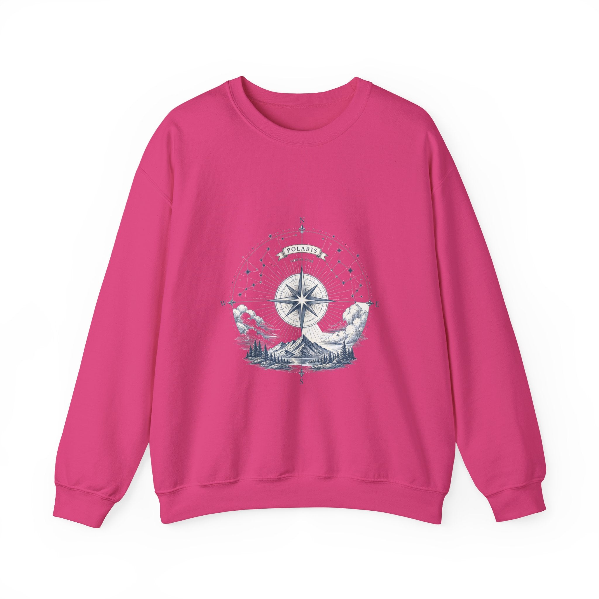 Matching Couple Sweatshirt - Shooting Star & North Star Matching Couple Crewneck Sweatshirt Vintage Art His Hers Wedding Gift - Design B