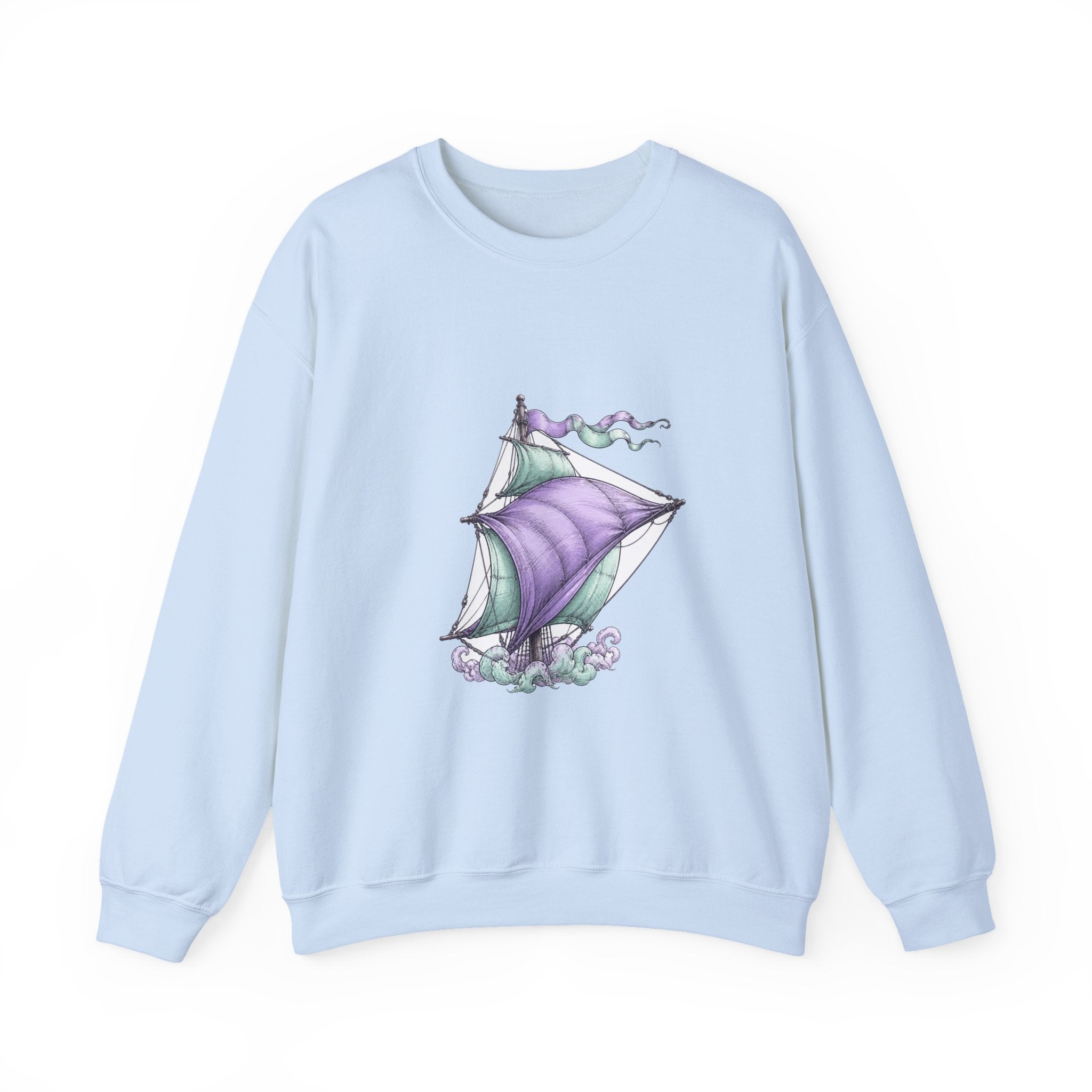 Matching Couple Sweatshirt - Anchor & Sail Matching Couple Premium Fleece Sweatshirt Hand-Drawn Art His Hers Anniversary Gift - Design B