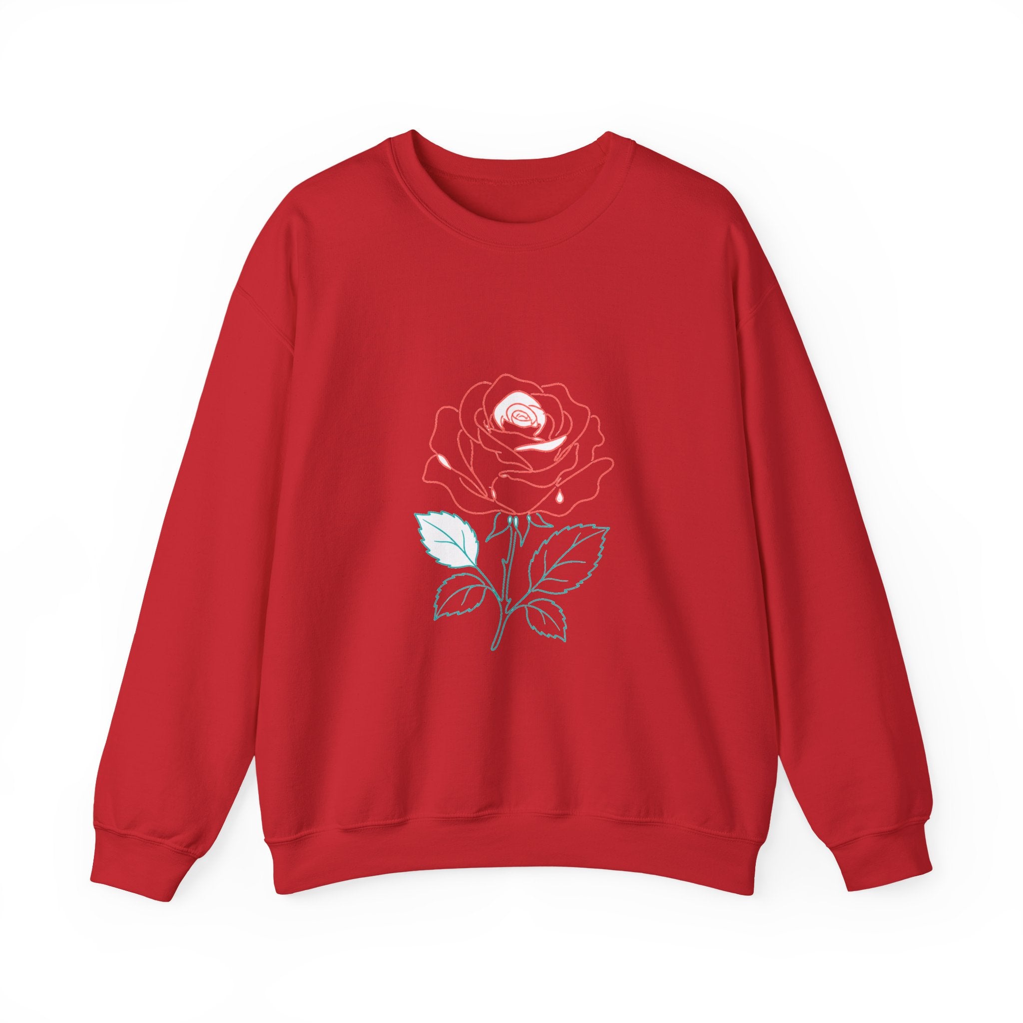 Matching Couple Sweatshirt - Rose & Thorn Matching Couple Comfort Colors Crew Minimalist Art His Hers Christmas Gift - Design A