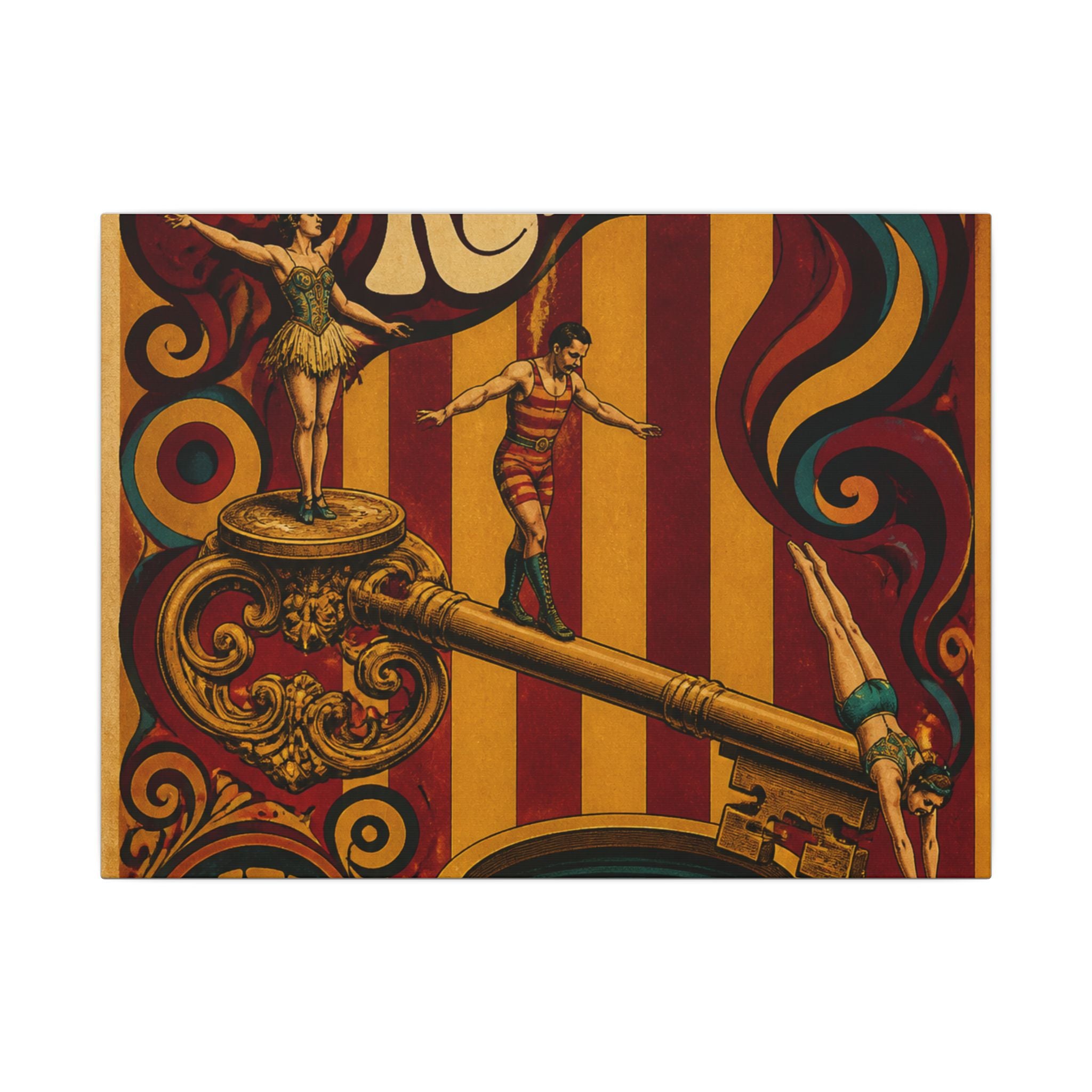 Giant Key Performance Wall Art Canvas 24×36 Psychedelic Dining Room Decor Maximalist Print