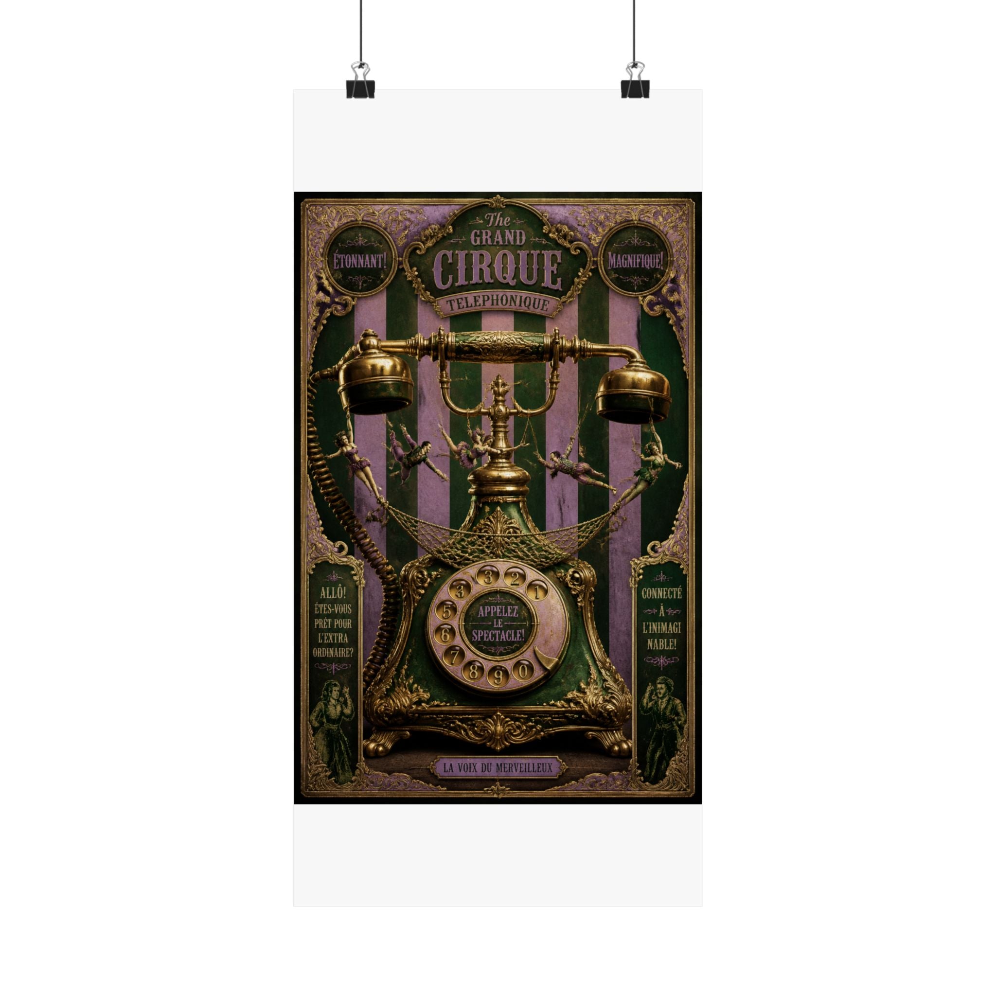 Vintage Telephone Booth Wall Art Poster 24×36 Baroque Studio Decor Maximalist Print