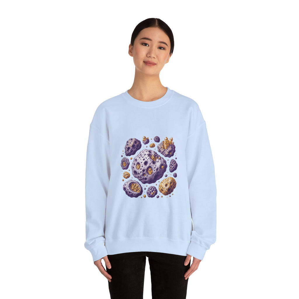Matching Couple Sweatshirt - Comet & Asteroid Matching Couple Crewneck Sweatshirt Vintage Art His Hers Wedding Gift - Design B