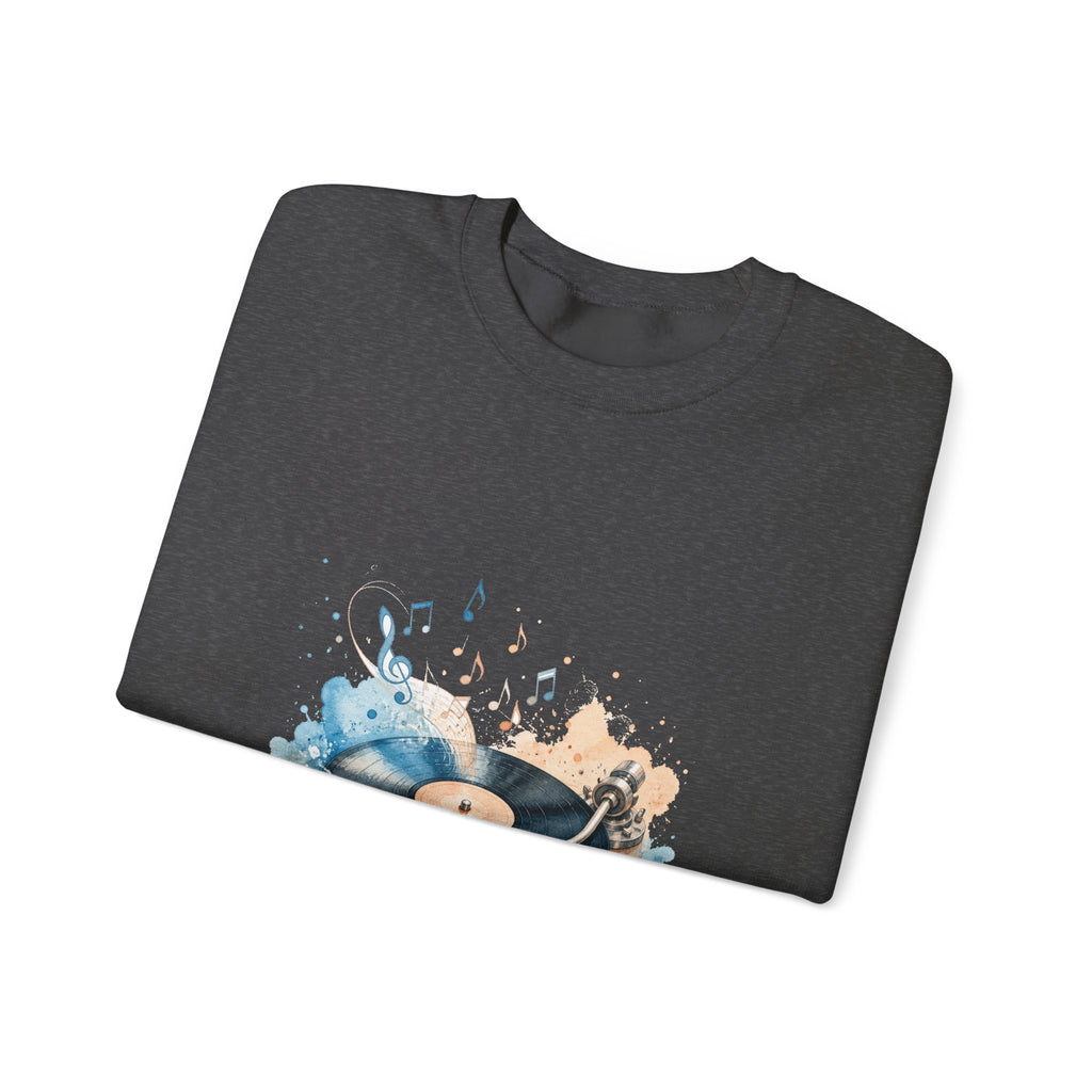 Matching Couple Sweatshirt - Vinyl & Cassette Matching Couple Comfort Colors Crew Watercolor Art His Hers Birthday Gift - Design A