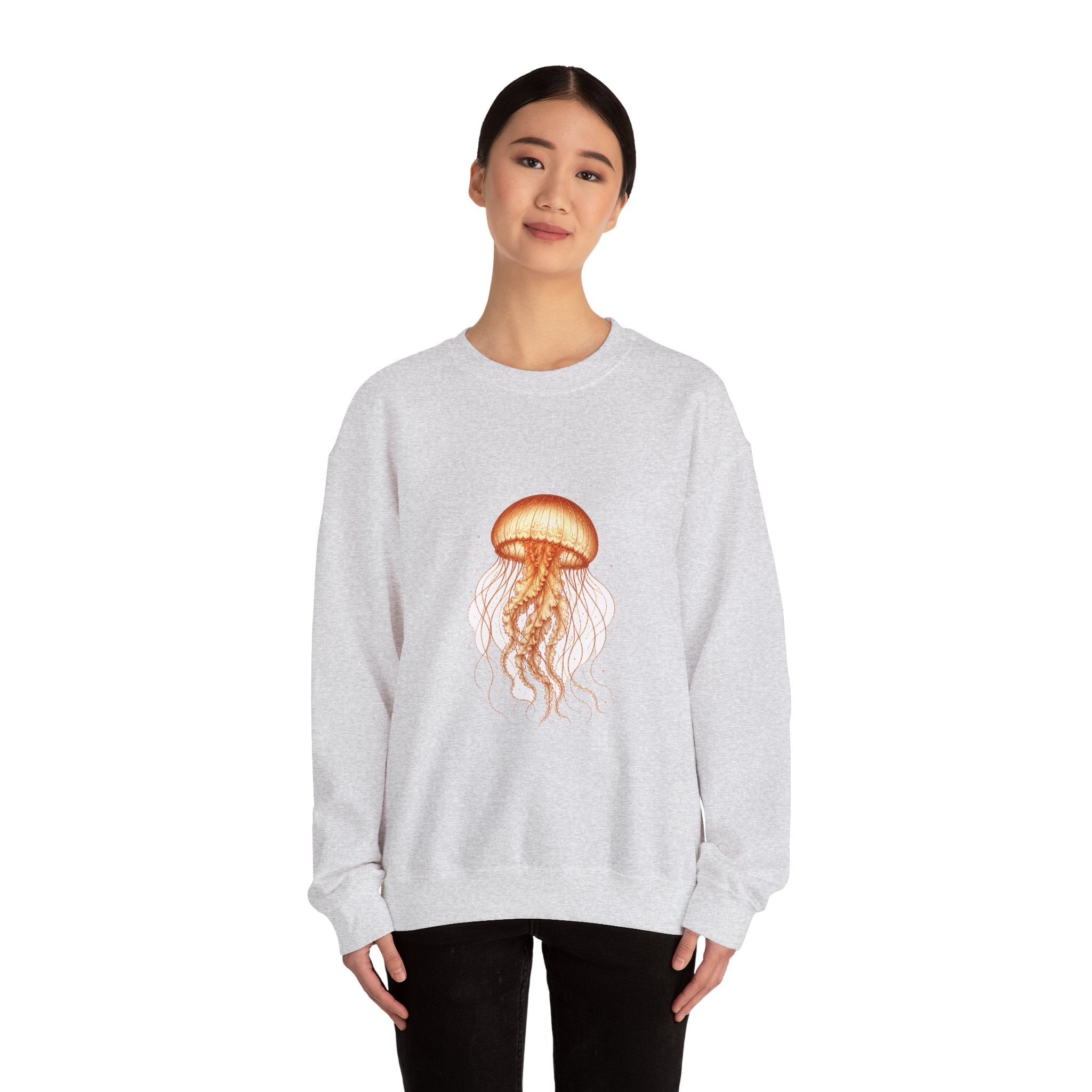 Matching Couple Sweatshirt - Octopus & Jellyfish Matching Couple Comfort Colors Crew Vintage Art His Hers Honeymoon Gift - Design B