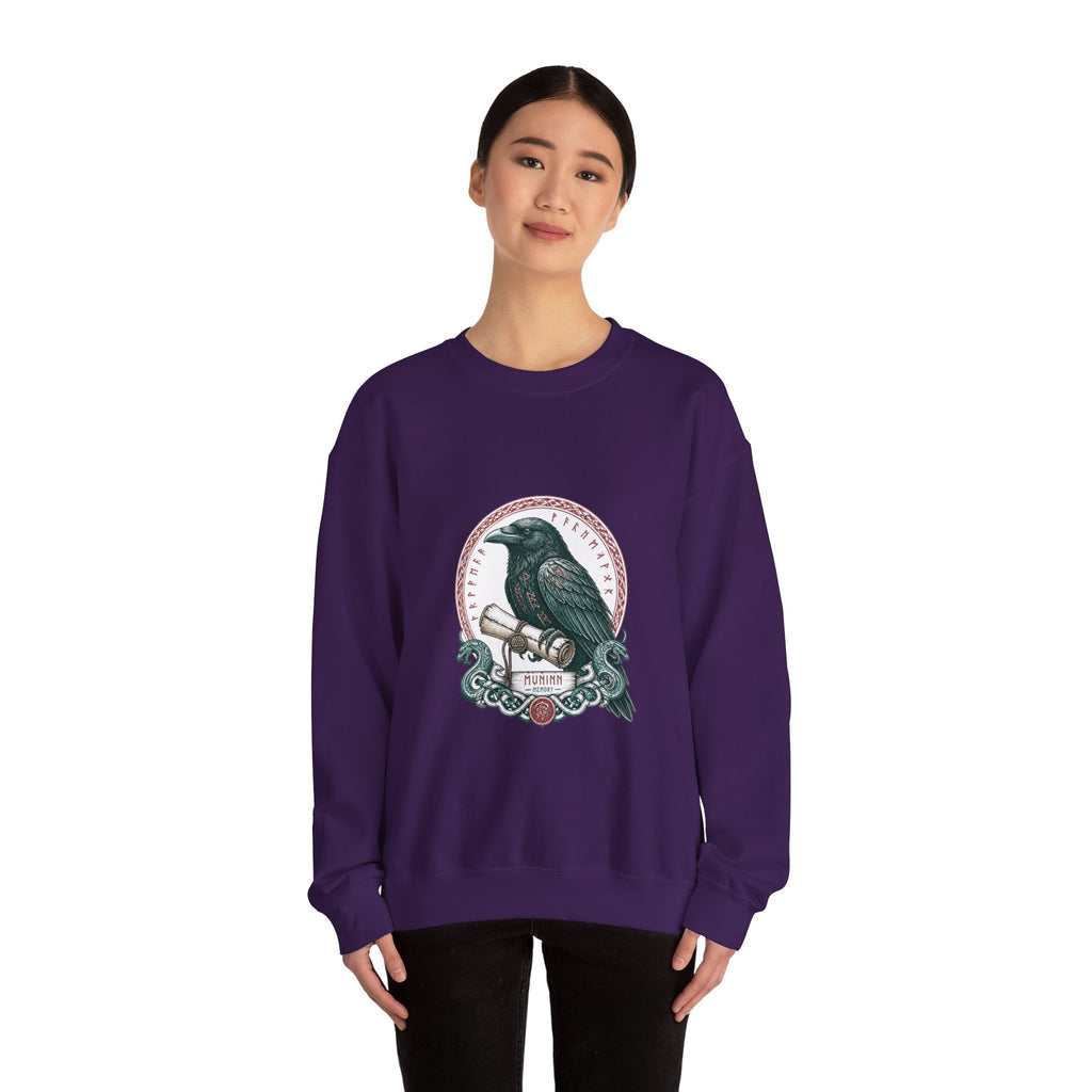Matching Couple Sweatshirt - Huginn & Muninn Matching Couple Premium Fleece Sweatshirt Hand-Drawn Art His Hers Anniversary Gift - Design B