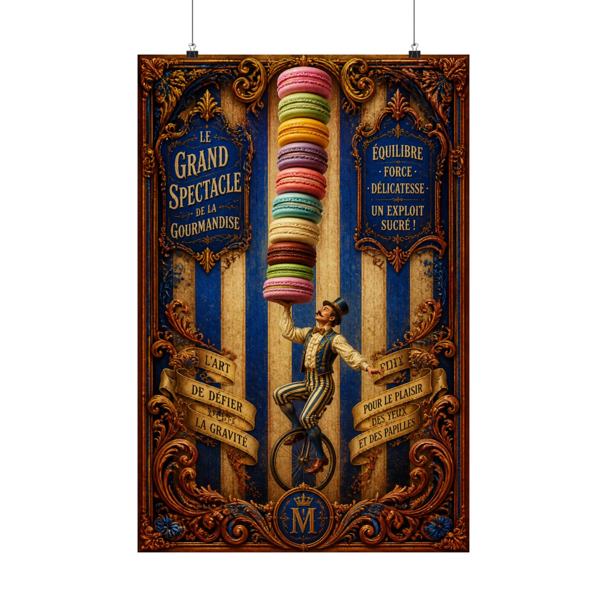 Macaron Balancing Tower Wall Art Poster 24×36 Baroque Studio Decor Maximalist Print