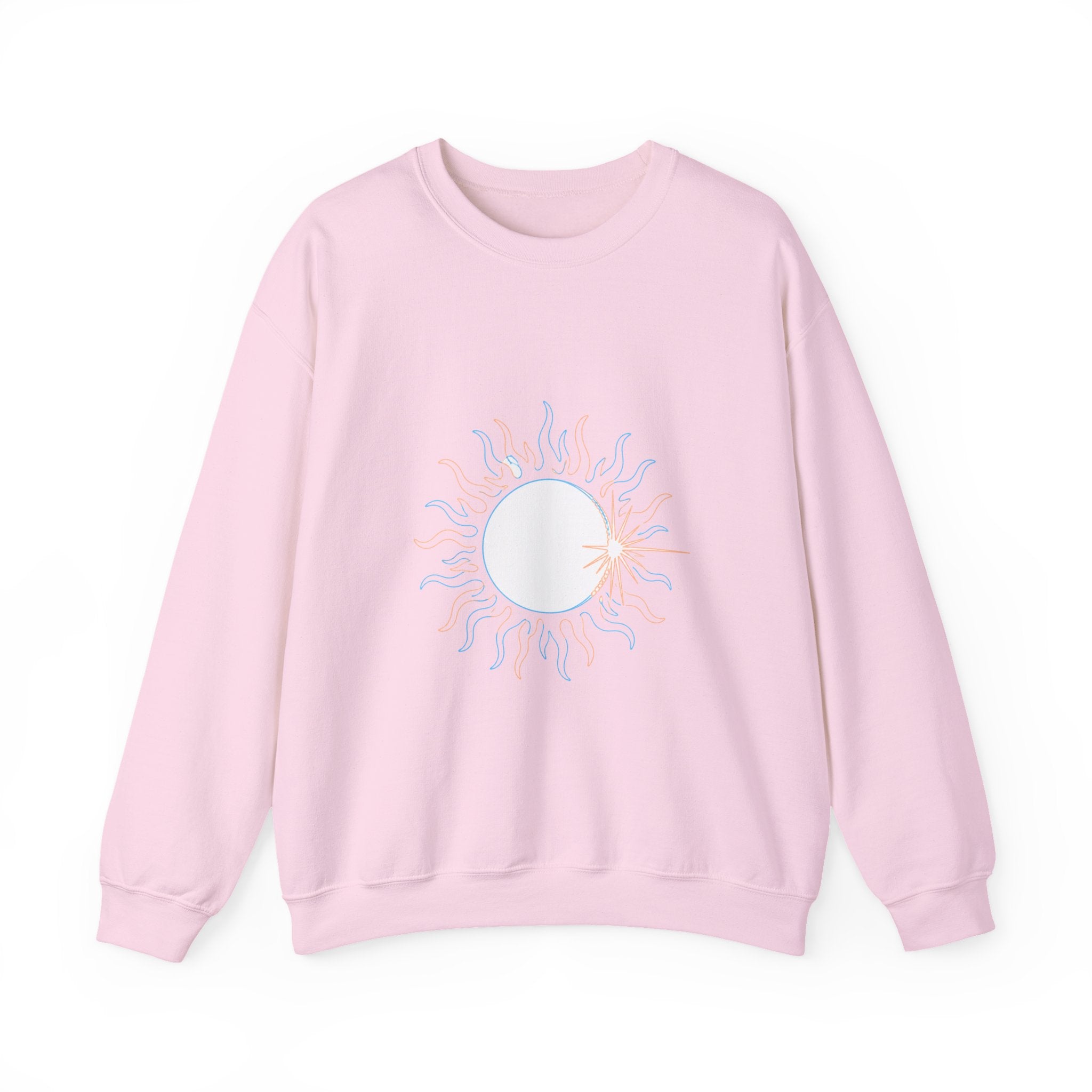 Matching Couple Sweatshirt - Solar & Lunar Eclipse Matching Couple Crewneck Sweatshirt Minimalist Art His Hers Valentine Gift - Design A