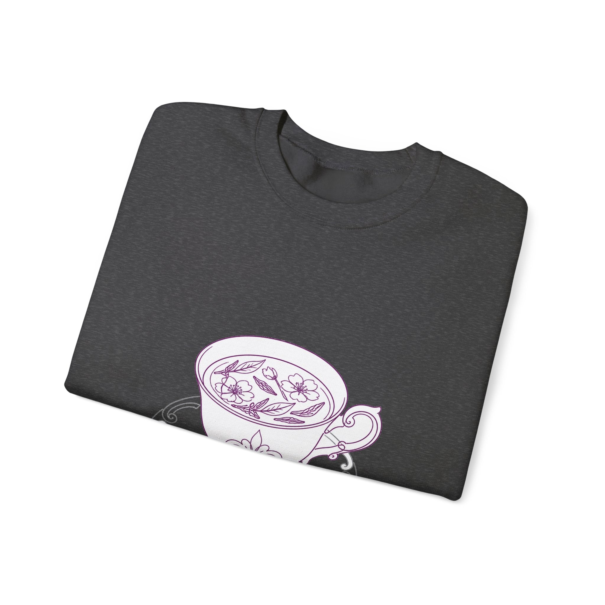 Matching Couple Sweatshirt - Coffee & Tea Matching Couple Comfort Colors Crew Minimalist Art His Hers Christmas Gift - Design B