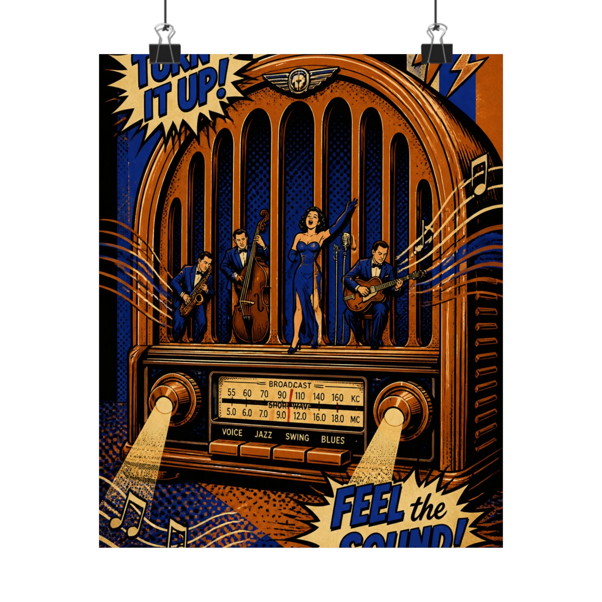 Vintage Radio Stage Wall Art Poster 18×24 Pop Art Living Room Decor Maximalist Print