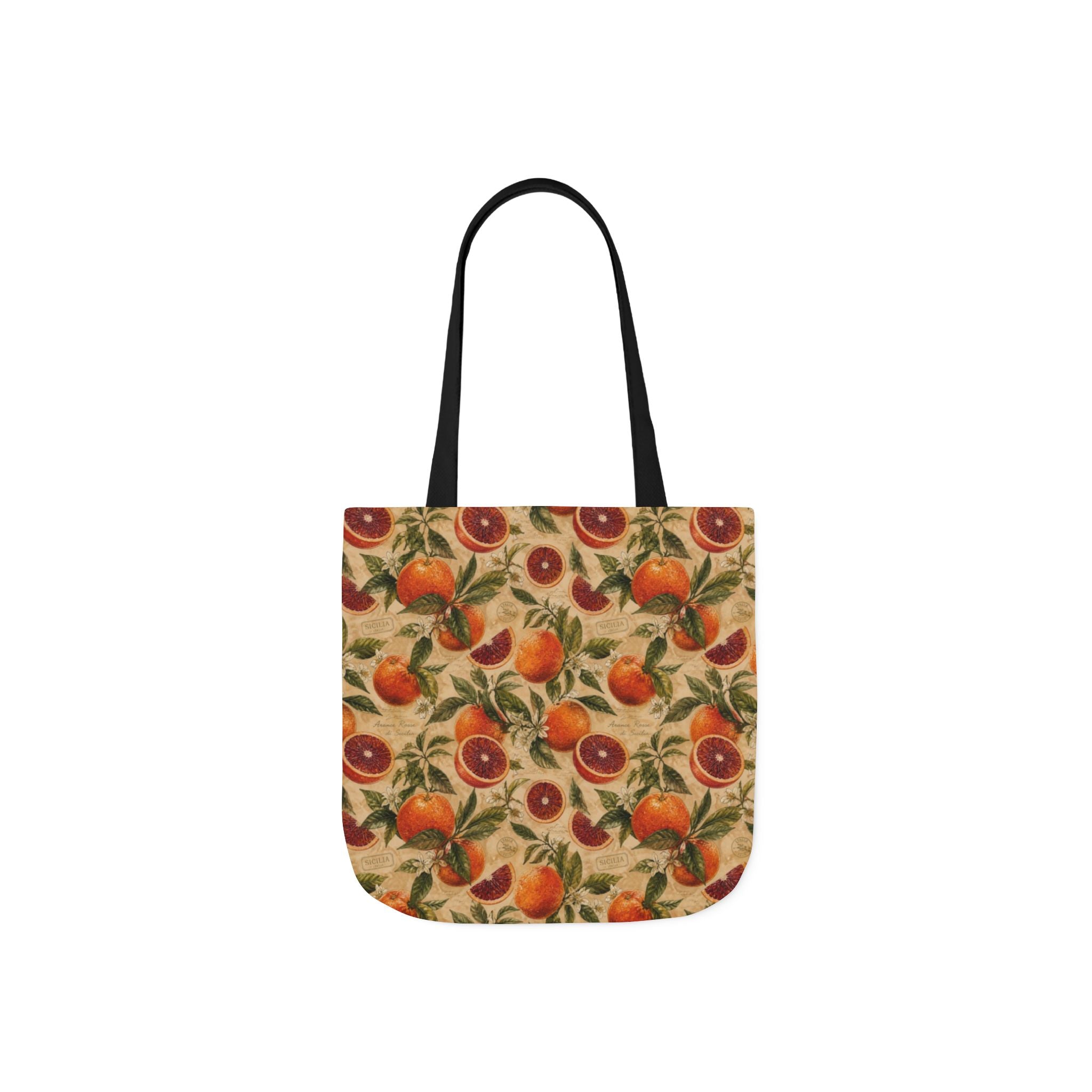 Blood Oranges Canvas Tote Bag Mediterranean Kitchen Watercolor Design Italian Cottagecore Gift
