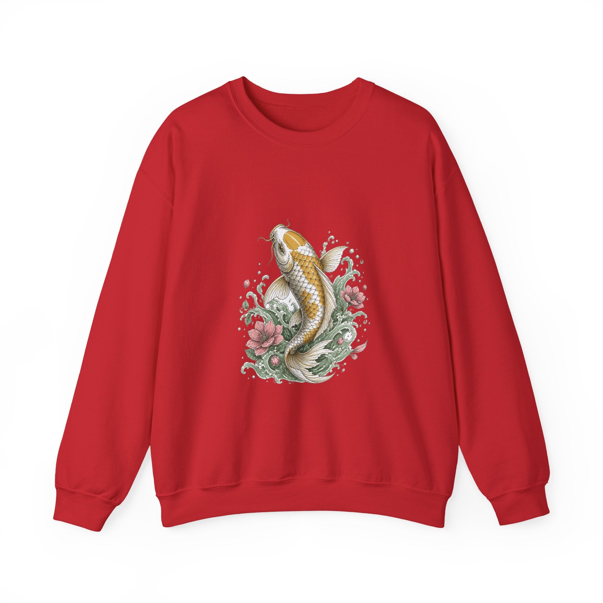 Matching Couple Sweatshirt - Koi Fish Yin Yang Matching Couple Premium Fleece Sweatshirt Hand-Drawn Art His Hers Anniversary Gift - Design A