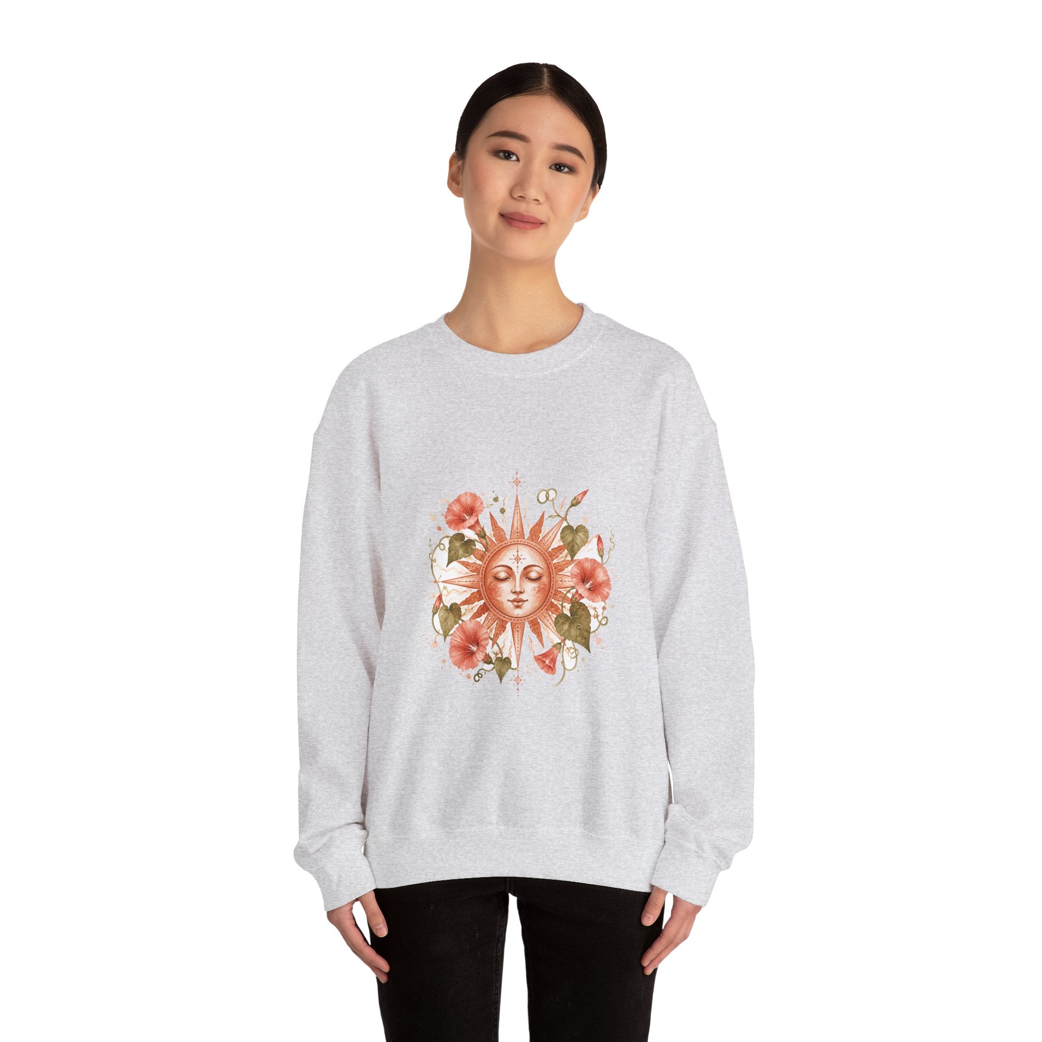 Matching Couple Sweatshirt - Sun & Moon Matching Couple Comfort Colors Crew Watercolor Art His Hers Birthday Gift - Design B