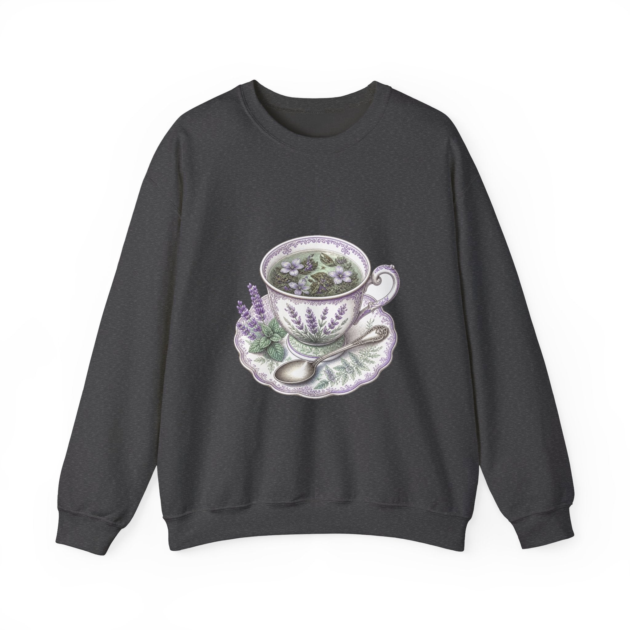 Matching Couple Sweatshirt - Coffee & Tea Matching Couple Premium Fleece Sweatshirt Vintage Art His Hers Honeymoon Gift - Design B