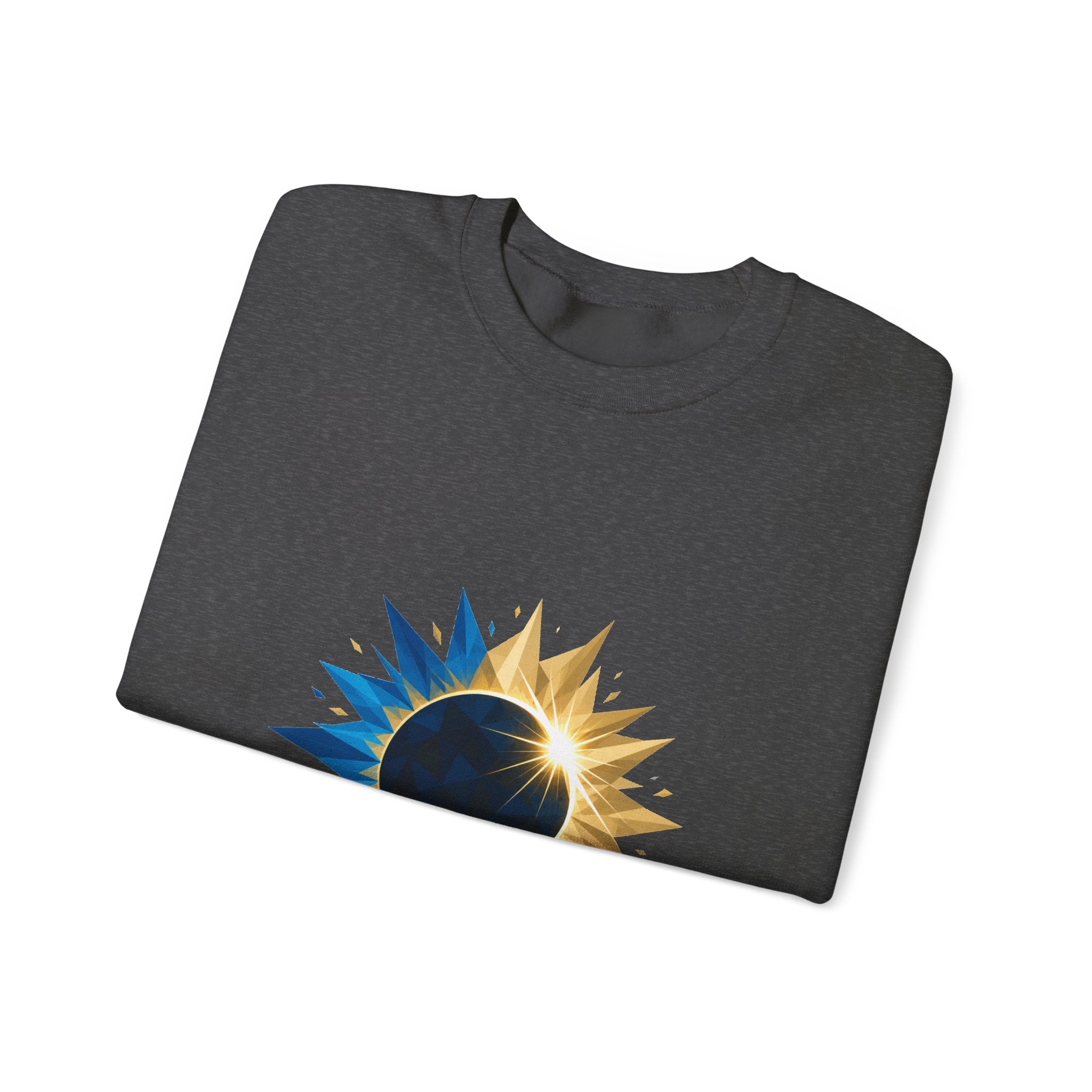 Matching Couple Sweatshirt - Solar & Lunar Eclipse Matching Couple Crewneck Sweatshirt Geometric Art His Hers Couple Gift - Design A