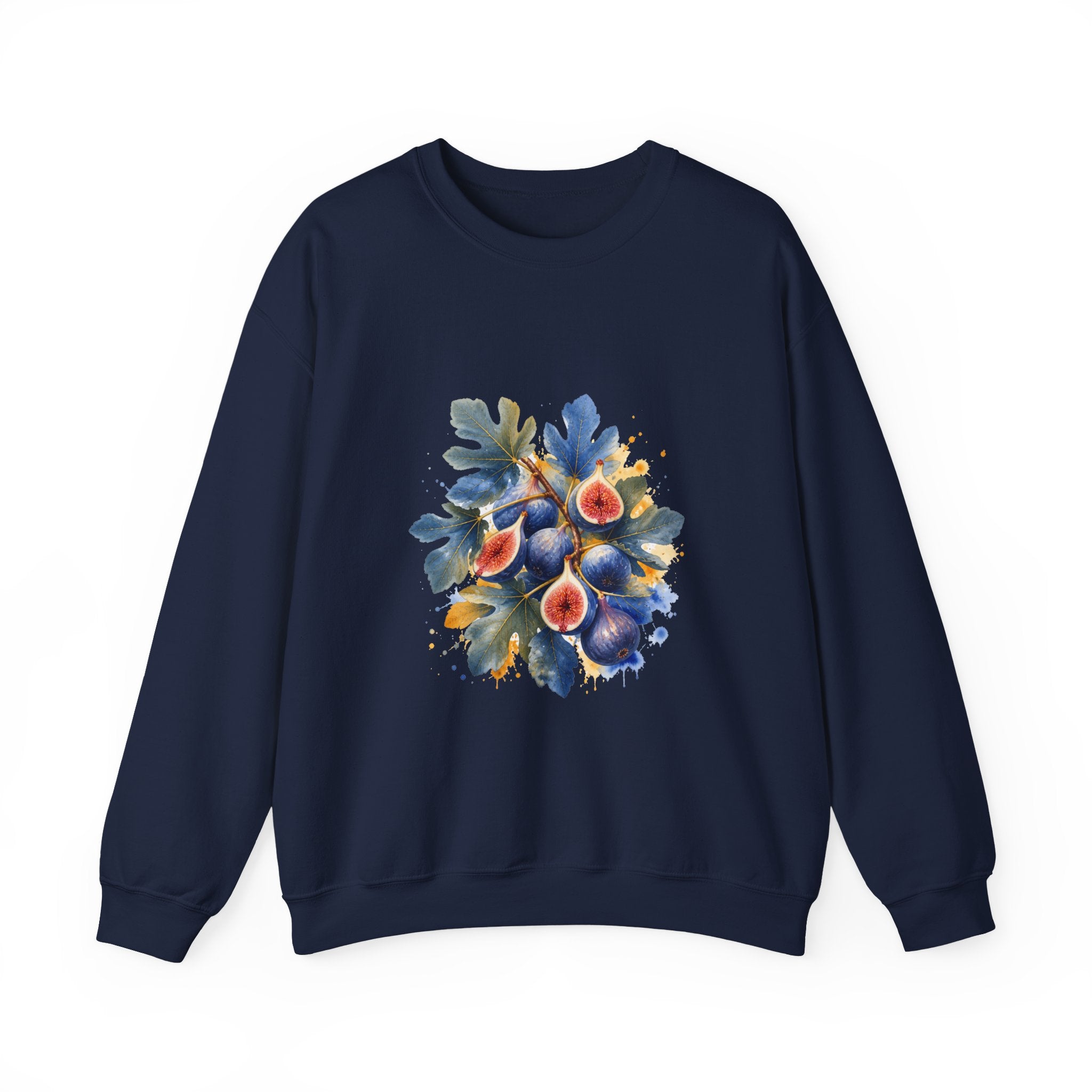 Matching Couple Sweatshirt - Olive Branch & Fig Matching Couple Premium Fleece Sweatshirt Watercolor Art His Hers Birthday Gift - Design B