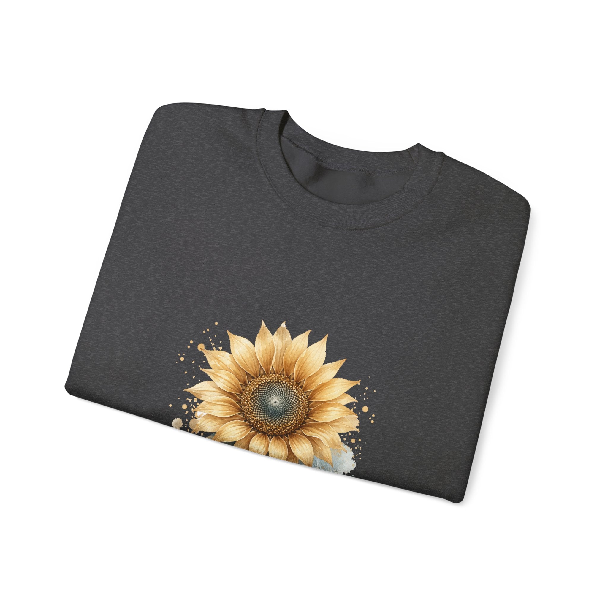 Matching Couple Sweatshirt - Sunflower & Moonflower Matching Couple Comfort Colors Crew Watercolor Art His Hers Birthday Gift - Design A