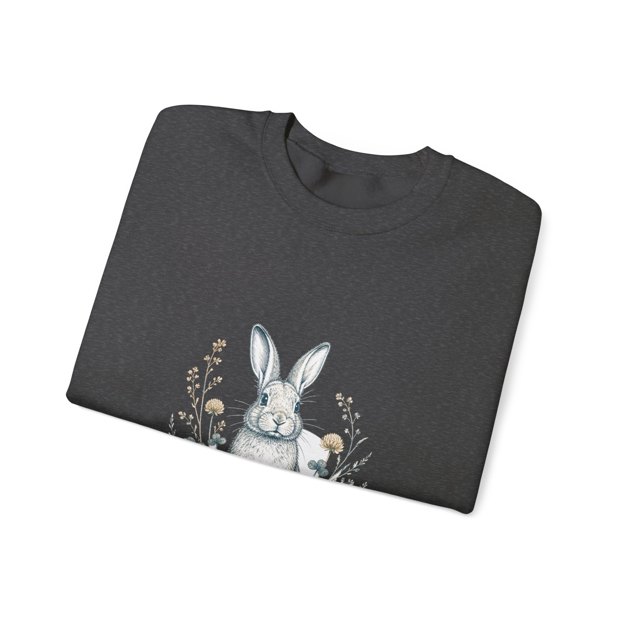 Matching Couple Sweatshirt - Fox & Rabbit Matching Couple Crewneck Sweatshirt Hand-Drawn Art His Hers Best Friend Gift - Design B