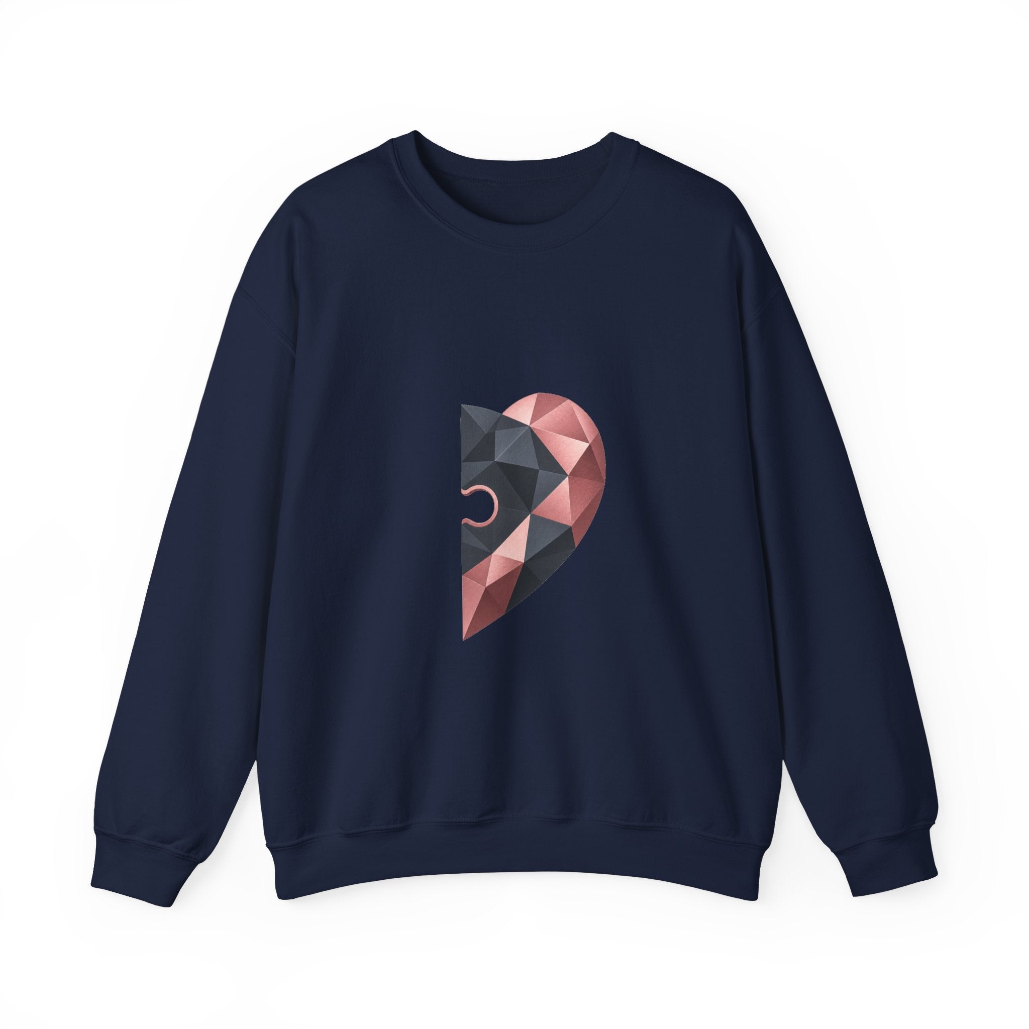 Matching Couple Sweatshirt - Puzzle Pieces Matching Couple Comfort Colors Crew Geometric Art His Hers Love Gift - Design B