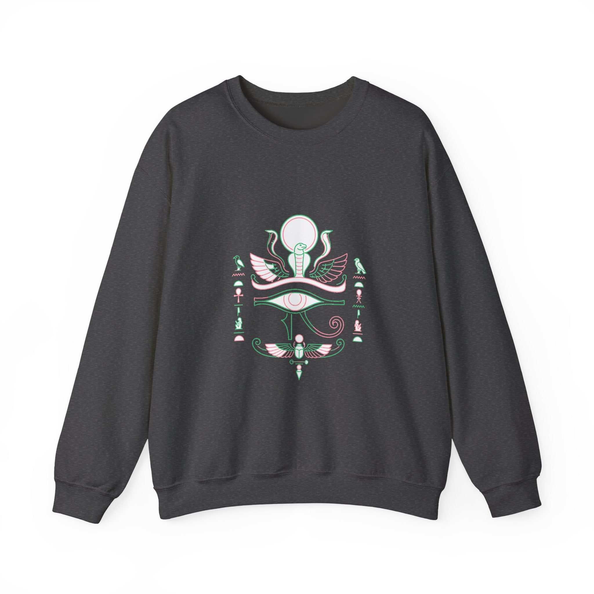 Matching Couple Sweatshirt - Eye of Ra & Horus Matching Couple Comfort Colors Crew Minimalist Art His Hers Christmas Gift - Design A