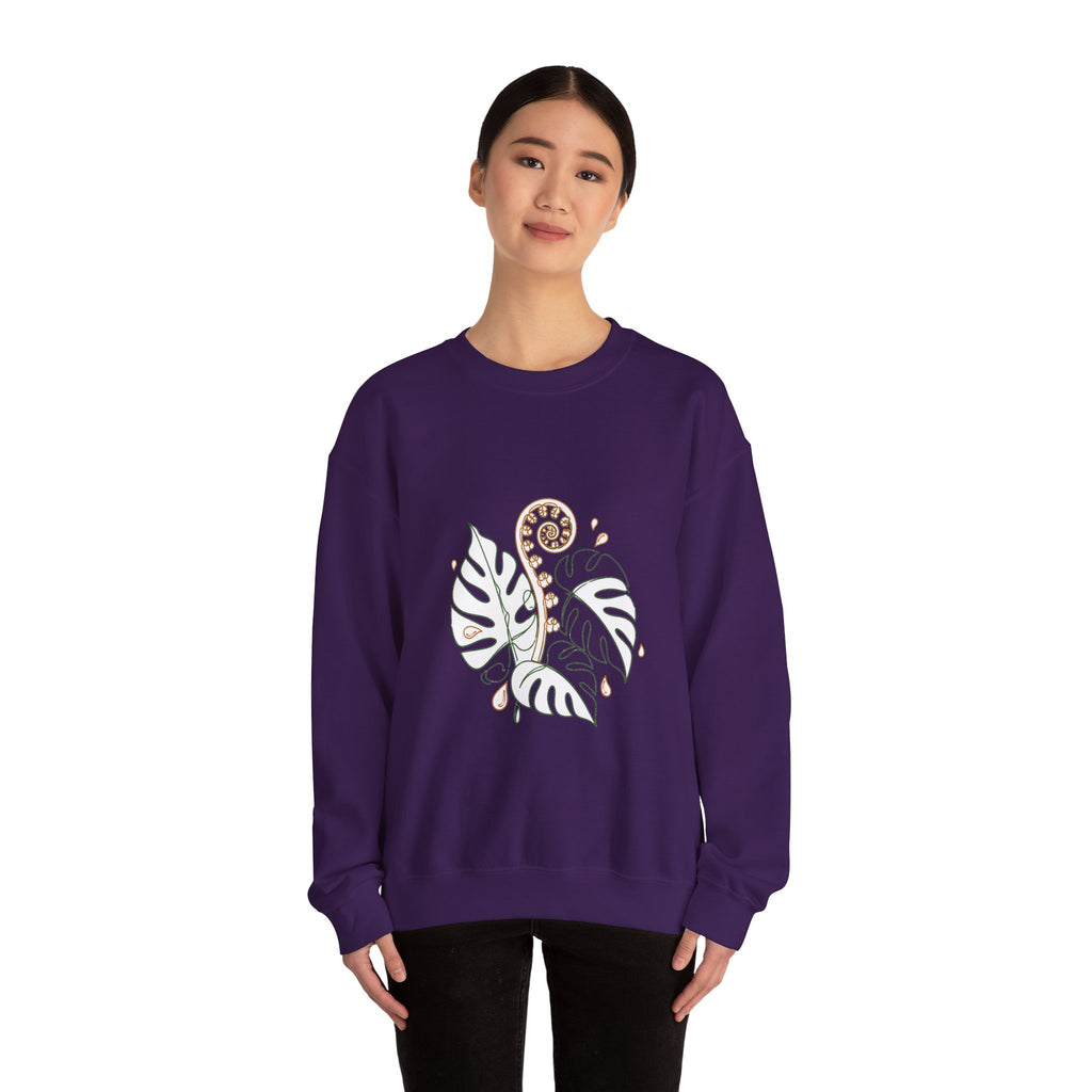 Matching Couple Sweatshirt - Desert & Rainforest Matching Couple Crewneck Sweatshirt Minimalist Art His Hers Valentine Gift - Design B