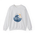 Matching Couple Sweatshirt - Mountain & Ocean Matching Couple Premium Fleece Sweatshirt Vintage Art His Hers Honeymoon Gift - Design B