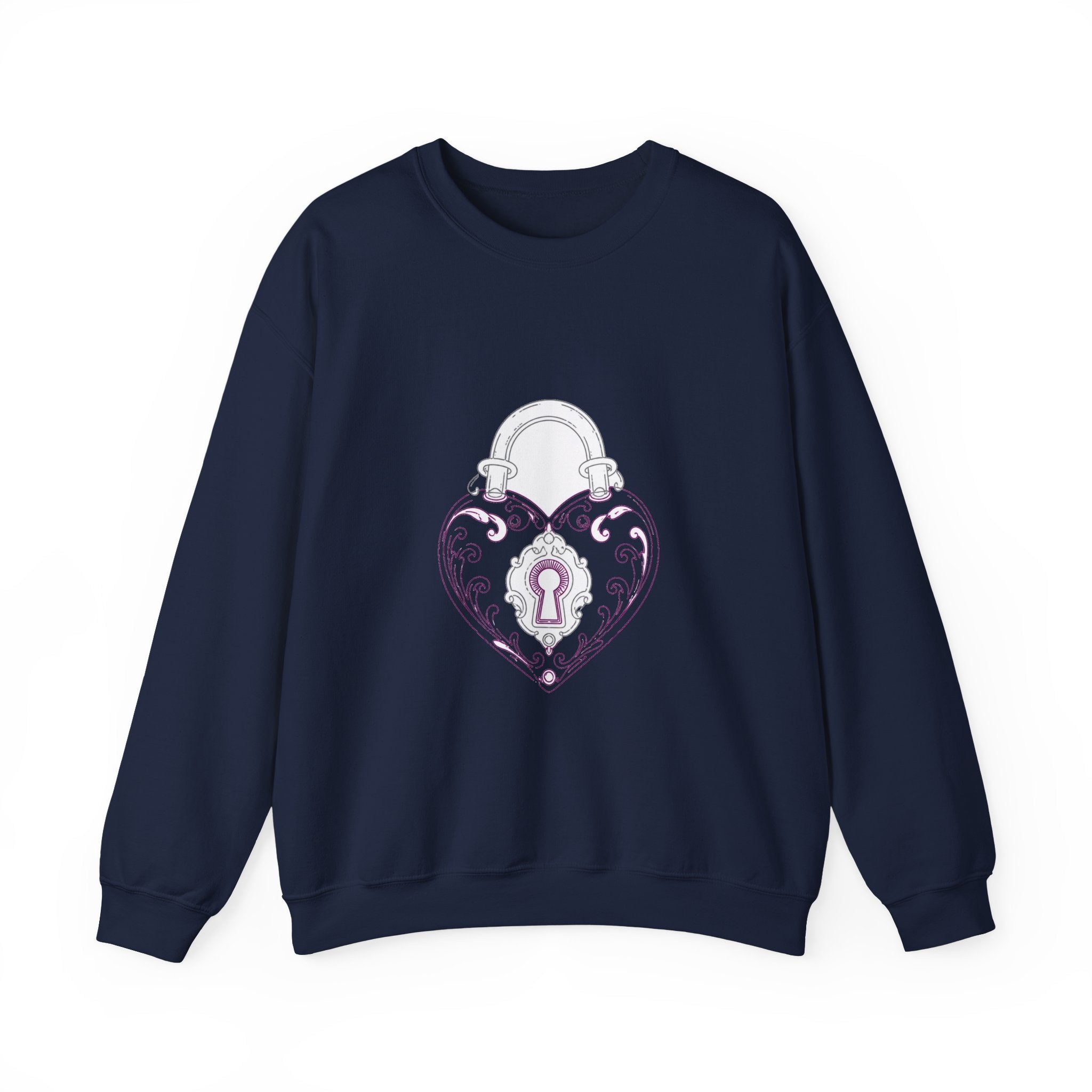 Matching Couple Sweatshirt - Key & Lock Matching Couple Premium Fleece Sweatshirt Minimalist Art His Hers Christmas Gift - Design B