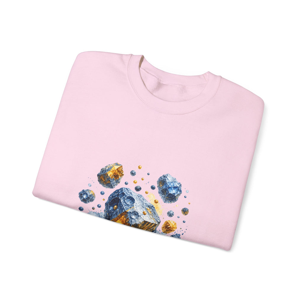 Matching Couple Sweatshirt - Comet & Asteroid Matching Couple Crewneck Sweatshirt Watercolor Art His Hers Engagement Gift - Design B