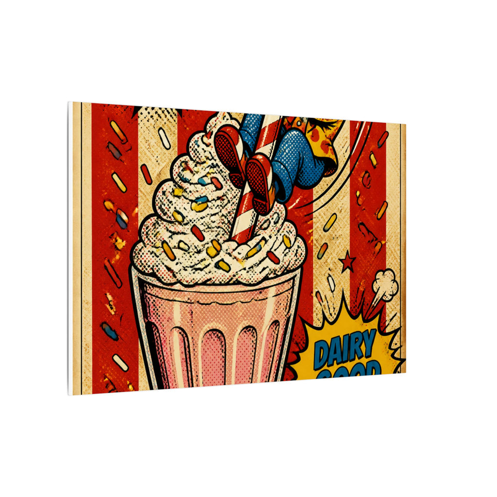Milkshake Slide Clown Wall Art Canvas 24×36 Pop Art Restaurant Decor Maximalist Print