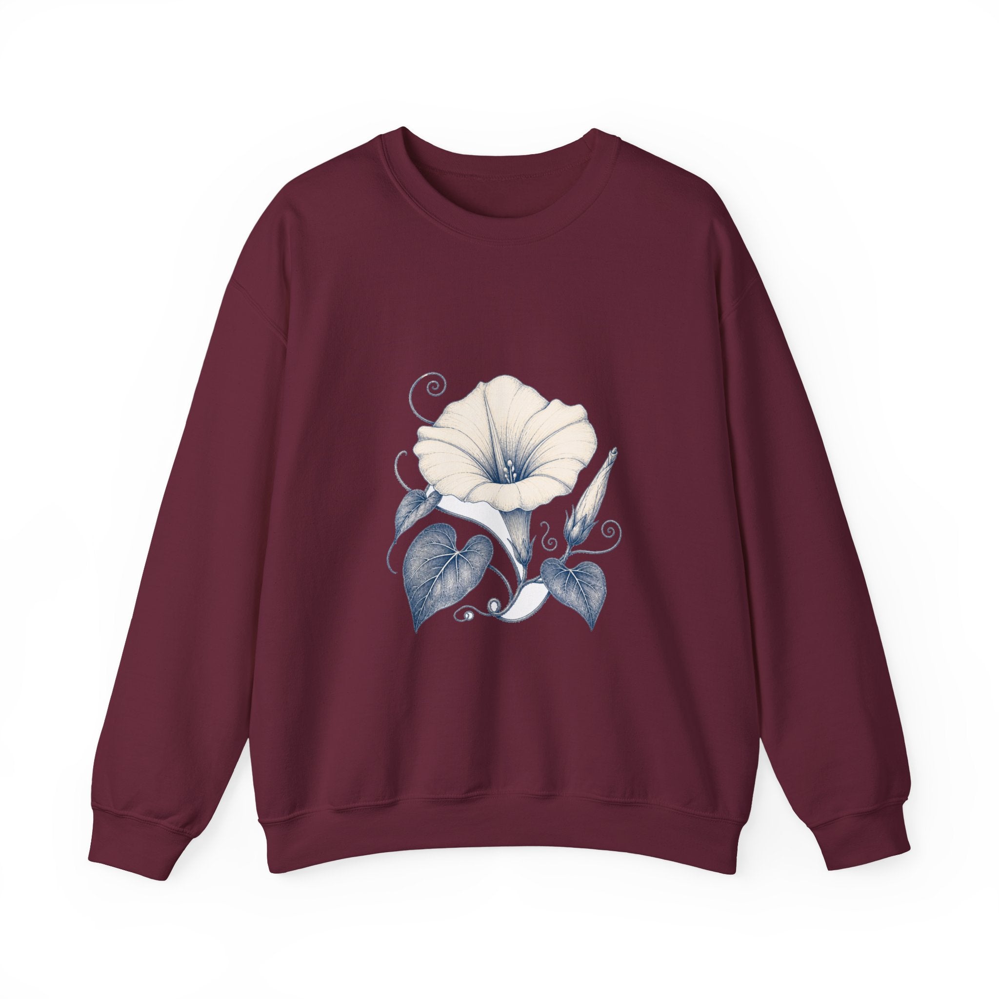 Matching Couple Sweatshirt - Sunflower & Moonflower Matching Couple Comfort Colors Crew Hand-Drawn Art His Hers Anniversary Gift - Design B