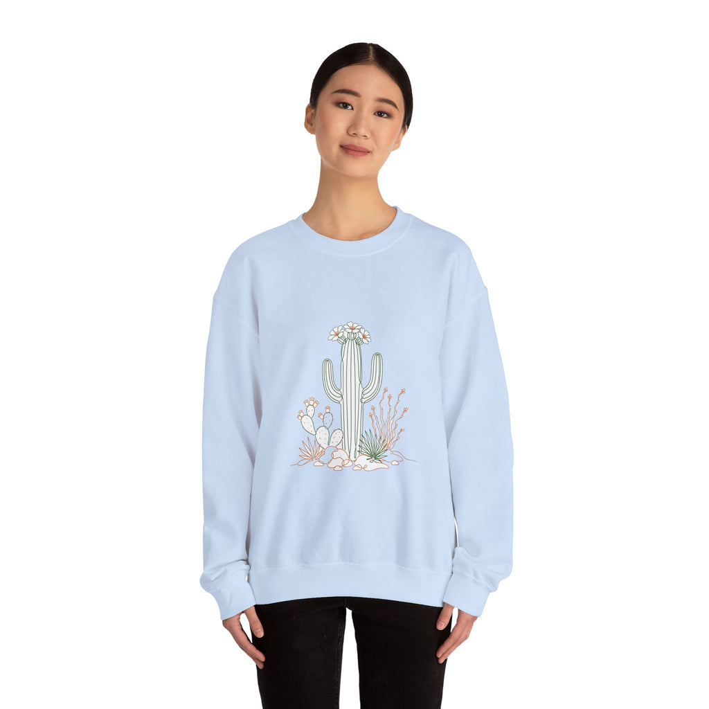 Matching Couple Sweatshirt - Desert & Rainforest Matching Couple Crewneck Sweatshirt Minimalist Art His Hers Valentine Gift - Design A