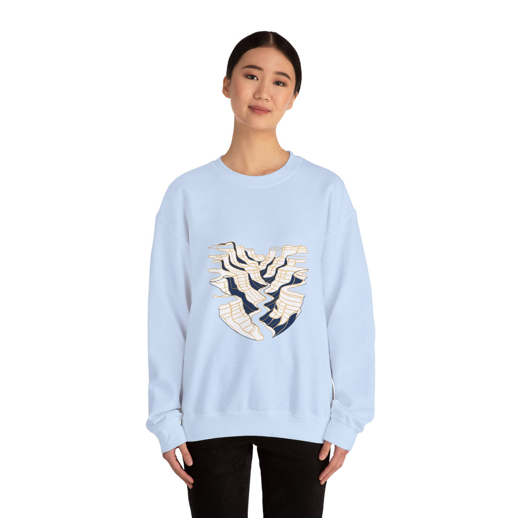 Matching Couple Sweatshirt - Lavender Fields & Canyon Matching Couple Crewneck Sweatshirt Minimalist Art His Hers Valentine Gift - Design B