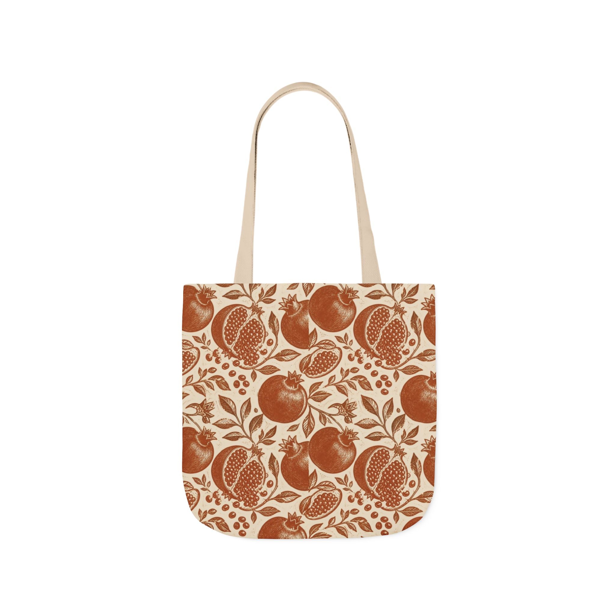Split Pomegranates Canvas Tote Bag Mediterranean Kitchen Linocut Design Italian Cottagecore Gift