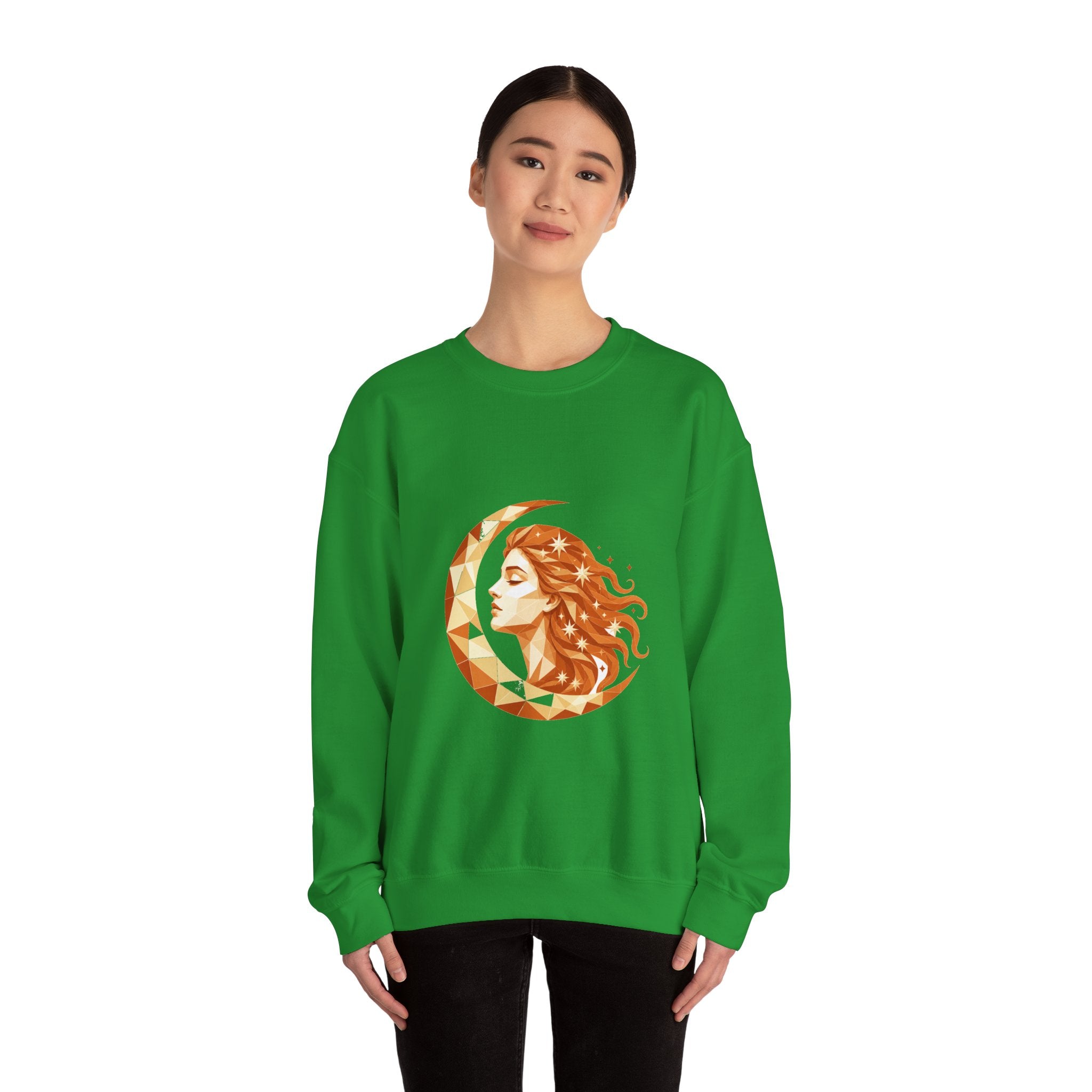 Matching Couple Sweatshirt - Helios & Selene Matching Couple Crewneck Sweatshirt Geometric Art His Hers Couple Gift - Design B