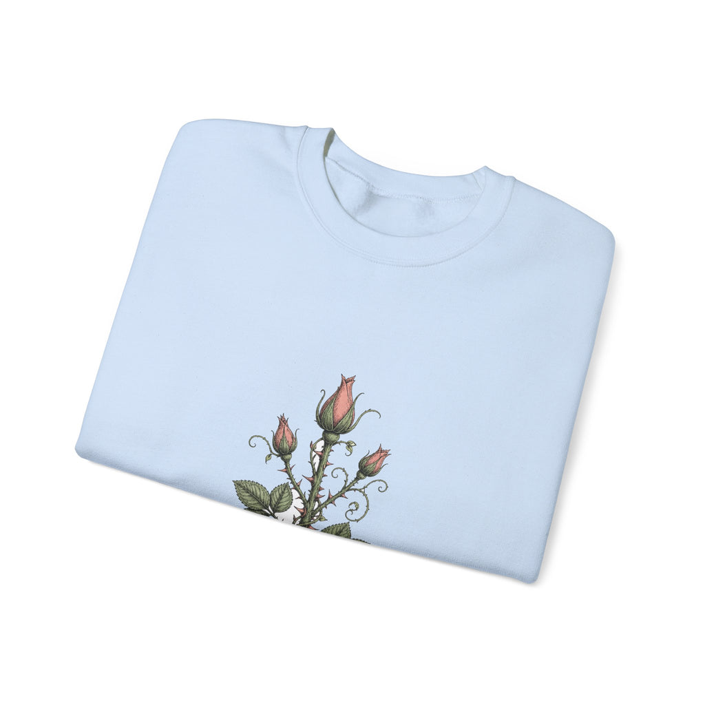 Matching Couple Sweatshirt - Rose & Thorn Matching Couple Comfort Colors Crew Hand-Drawn Art His Hers Anniversary Gift - Design B