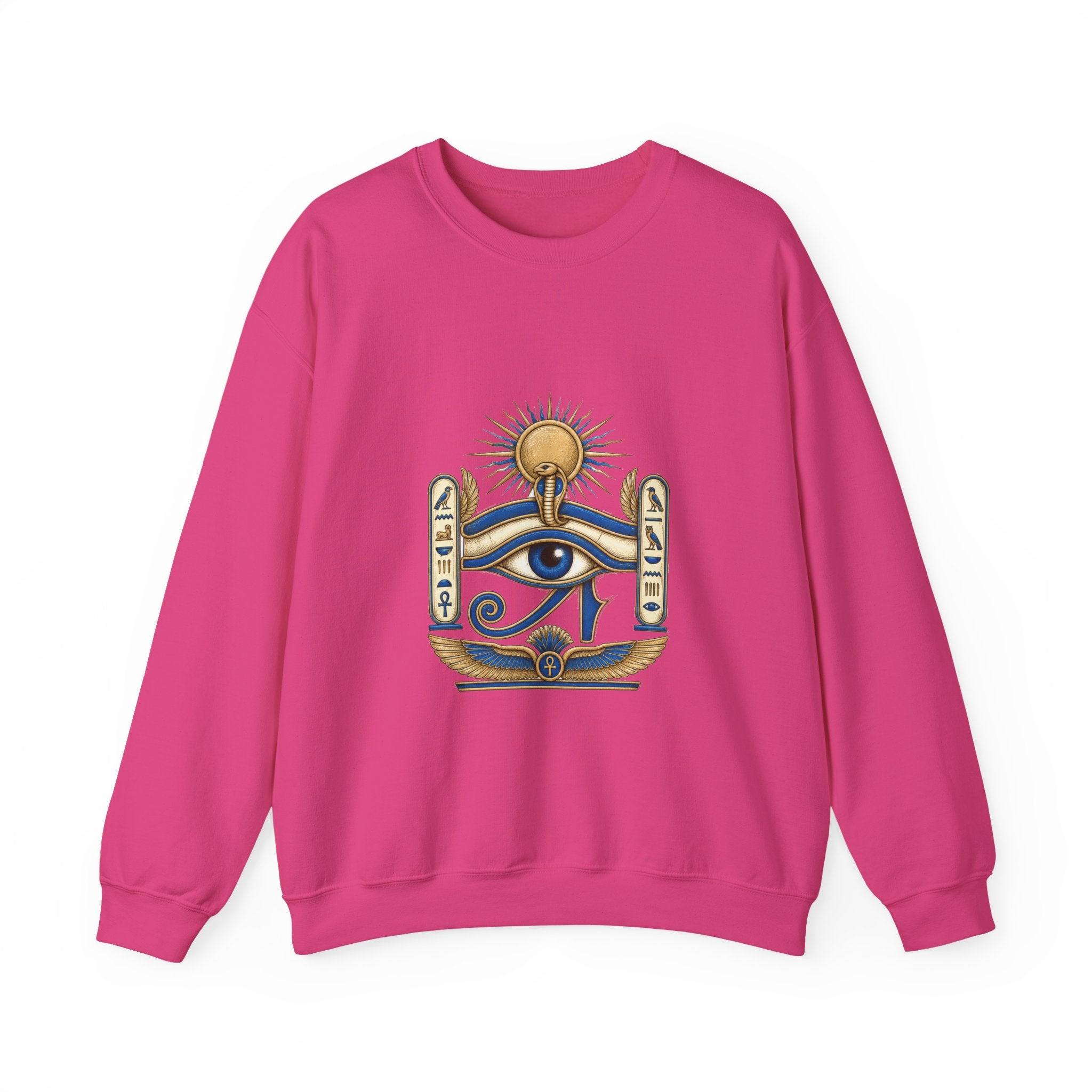 Matching Couple Sweatshirt - Eye of Ra & Horus Matching Couple Comfort Colors Crew Hand-Drawn Art His Hers Anniversary Gift - Design A