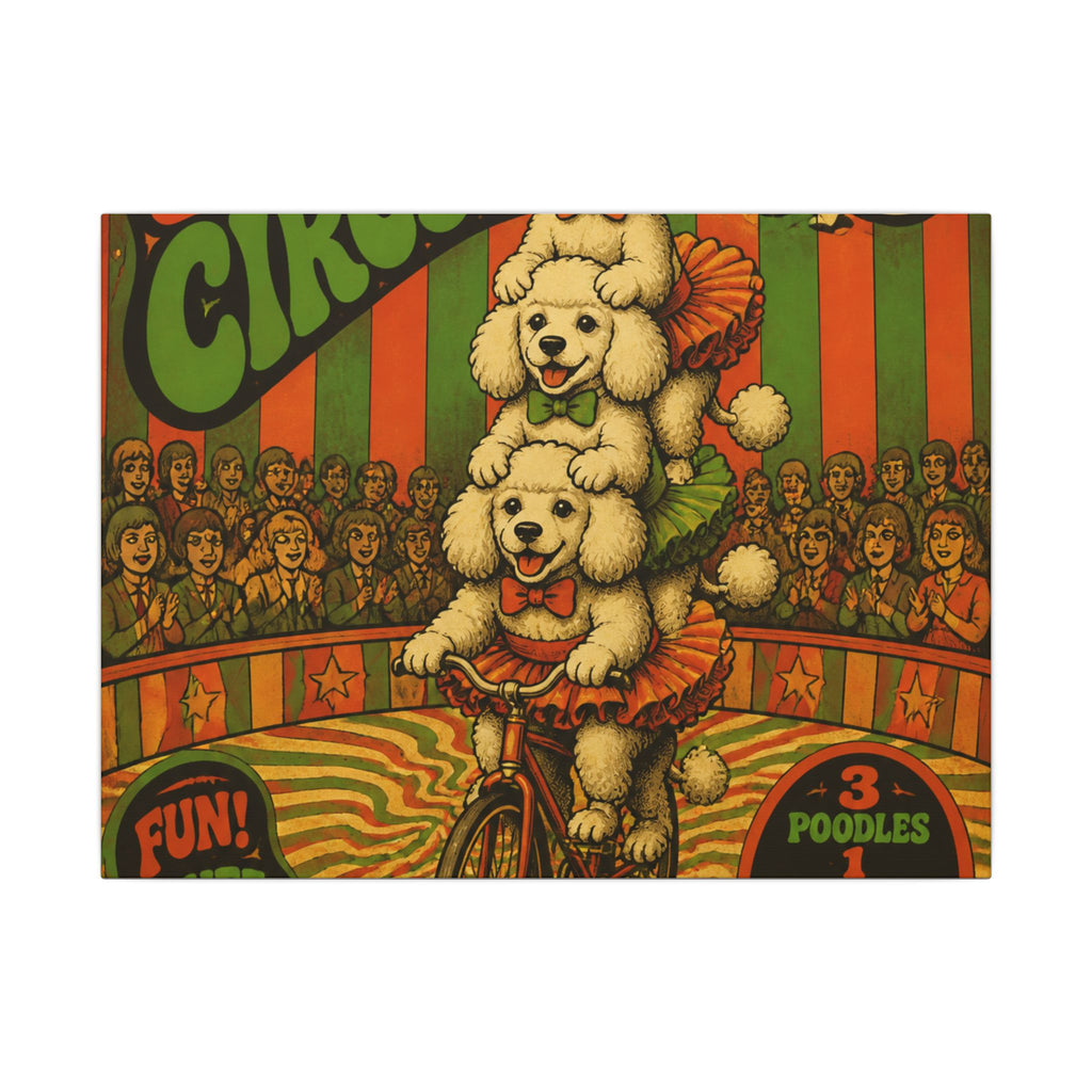 Poodle Stack Bicycle Wall Art Canvas 24×36 Psychedelic Dining Room Decor Maximalist Print