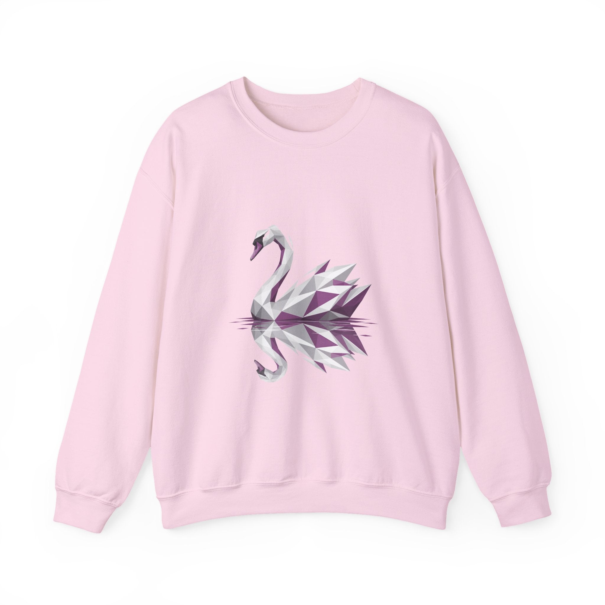 Matching Couple Sweatshirt - Raven & Swan Matching Couple Premium Fleece Sweatshirt Geometric Art His Hers Love Gift - Design B