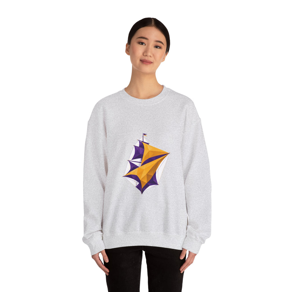 Matching Couple Sweatshirt - Anchor & Sail Matching Couple Crewneck Sweatshirt Geometric Art His Hers Couple Gift - Design B