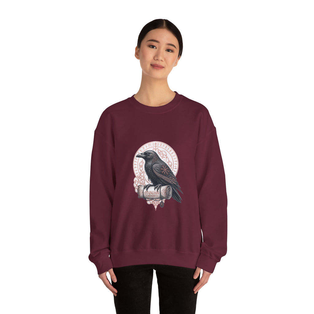 Matching Couple Sweatshirt - Huginn & Muninn Matching Couple Comfort Colors Crew Hand-Drawn Art His Hers Anniversary Gift - Design B