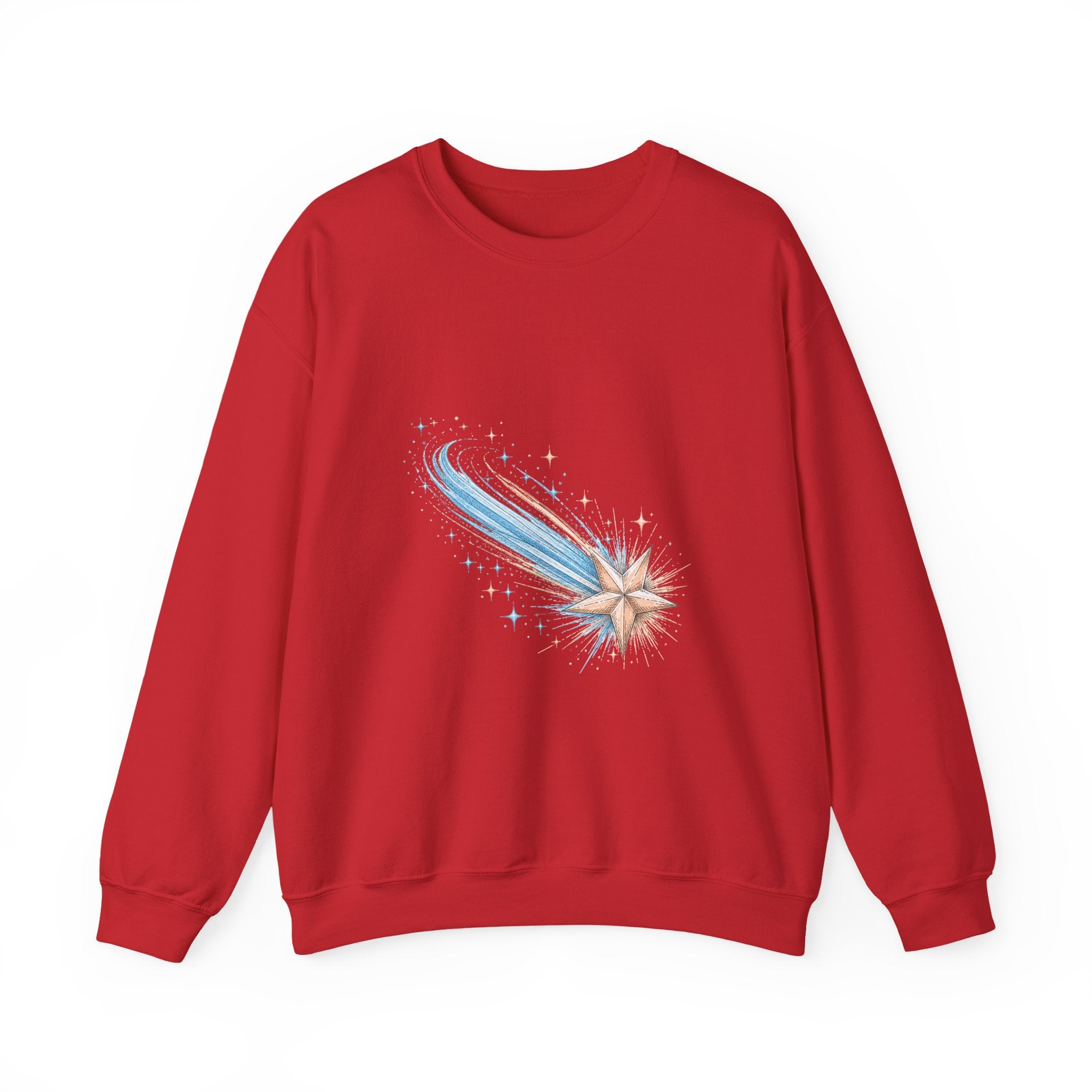 Matching Couple Sweatshirt - Shooting Star & North Star Matching Couple Premium Fleece Sweatshirt Hand-Drawn Art His Hers Anniversary Gift - Design A