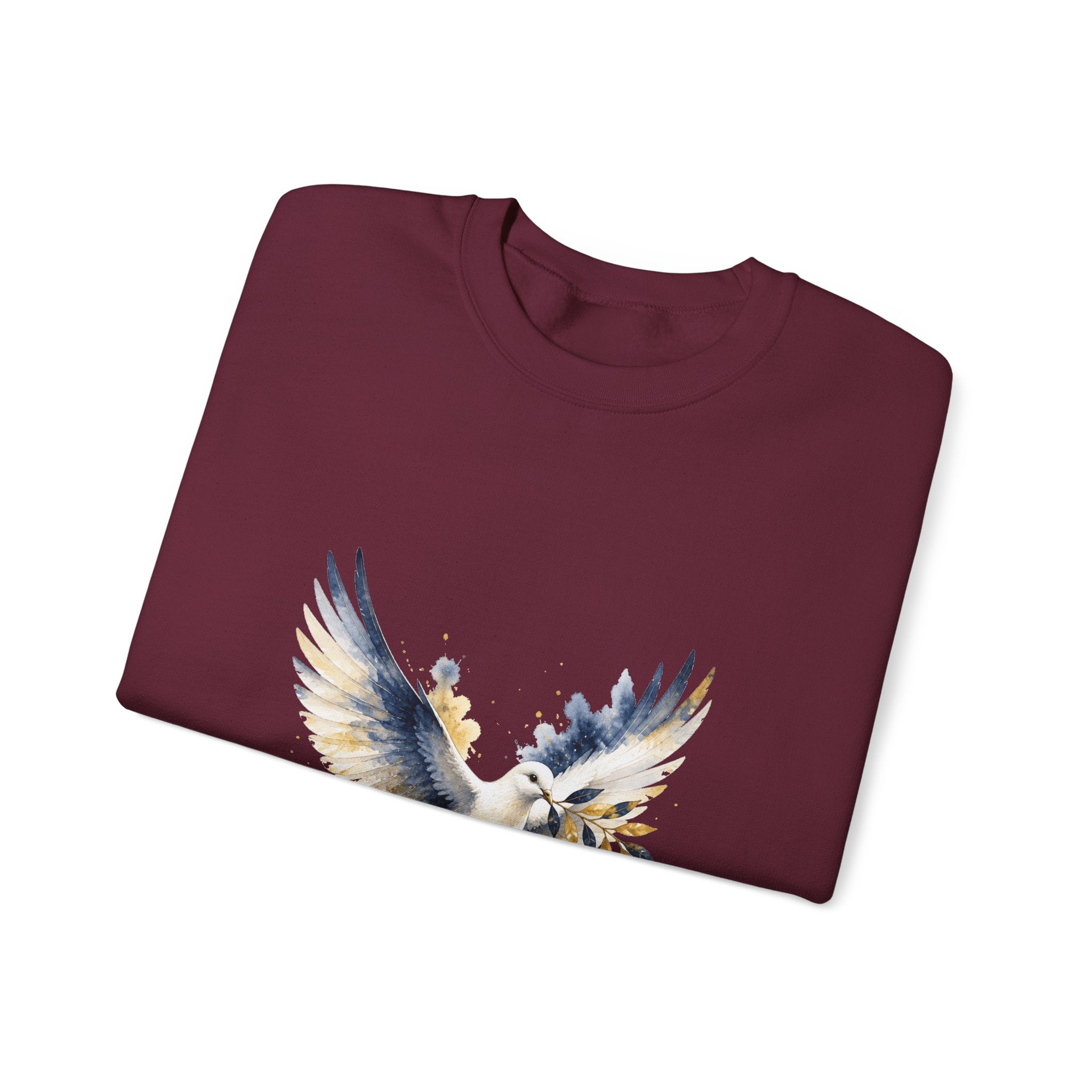 Matching Couple Sweatshirt - Wolf & Dove Matching Couple Comfort Colors Crew Watercolor Art His Hers Birthday Gift - Design B