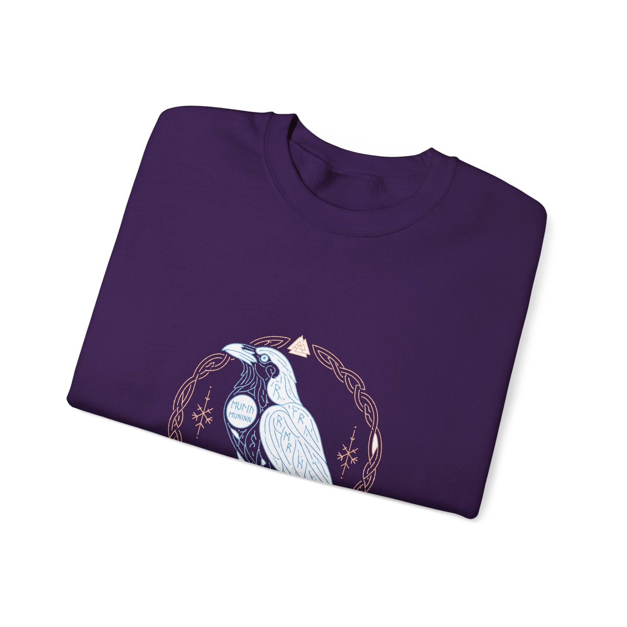 Matching Couple Sweatshirt - Huginn & Muninn Matching Couple Crewneck Sweatshirt Minimalist Art His Hers Valentine Gift - Design B