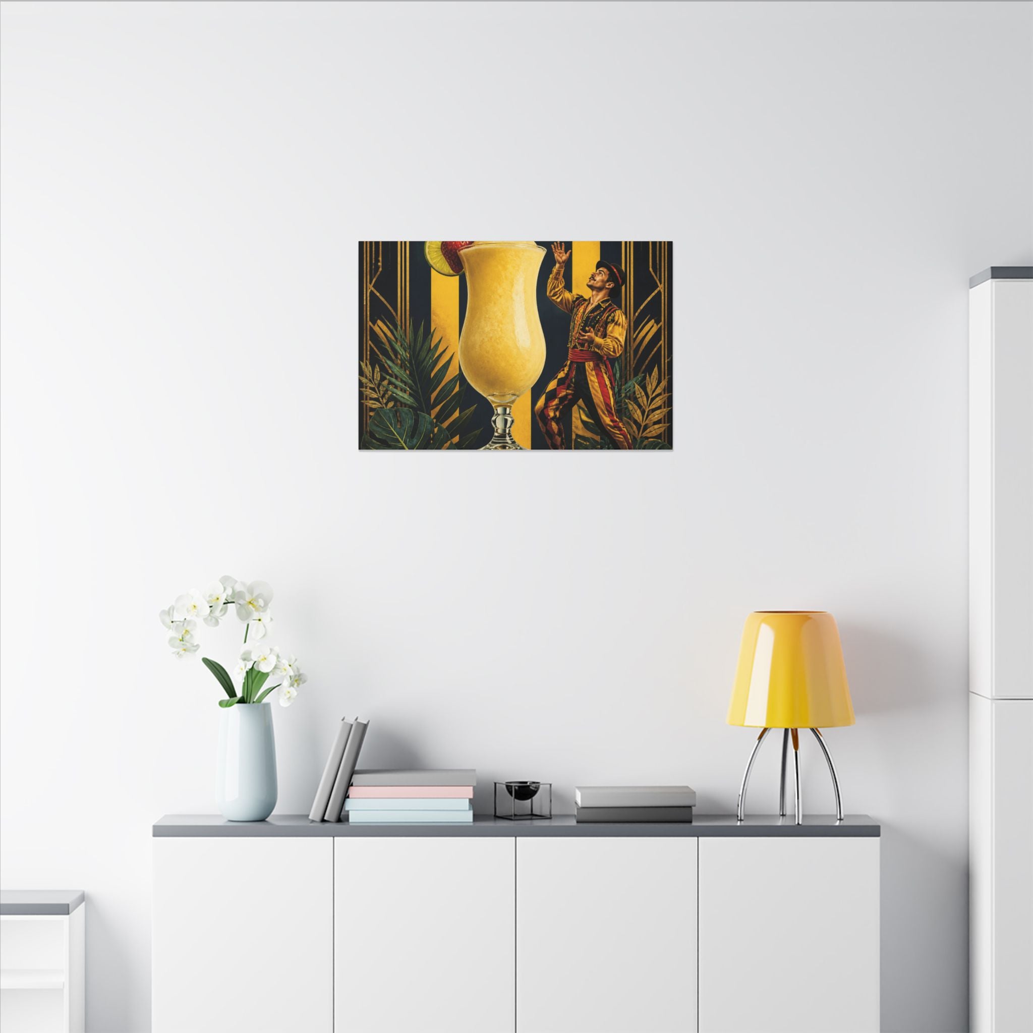 Daiquiri Fruit Juggler Wall Art Canvas 24×36 Art Deco Bar Area Decor Maximalist Print