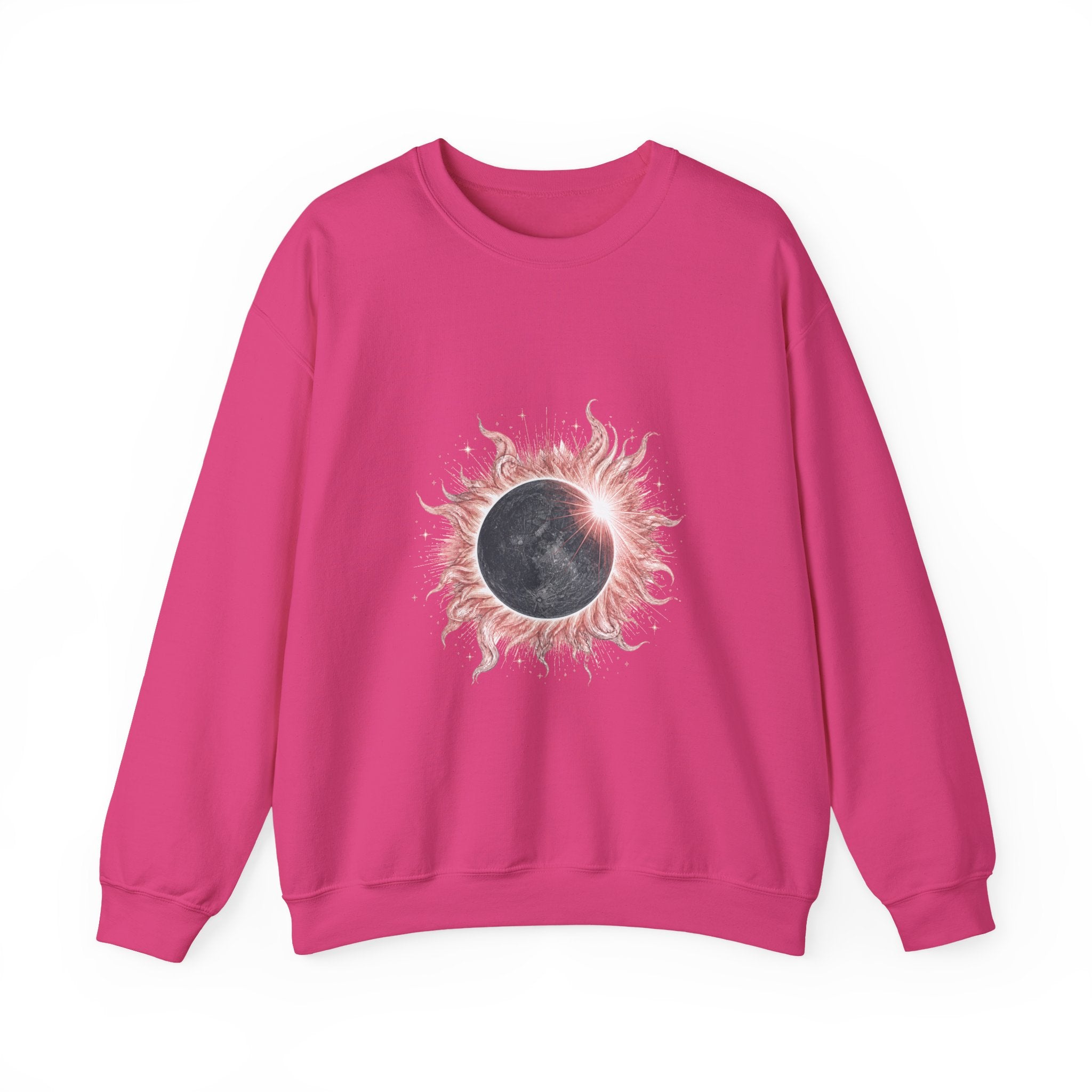 Matching Couple Sweatshirt - Solar & Lunar Eclipse Matching Couple Comfort Colors Crew Hand-Drawn Art His Hers Anniversary Gift - Design A