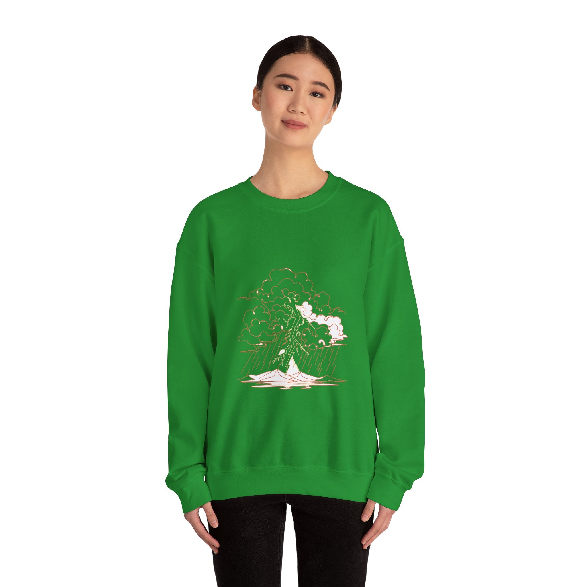 Matching Couple Sweatshirt - Storm & Rainbow Matching Couple Premium Fleece Sweatshirt Minimalist Art His Hers Christmas Gift - Design A