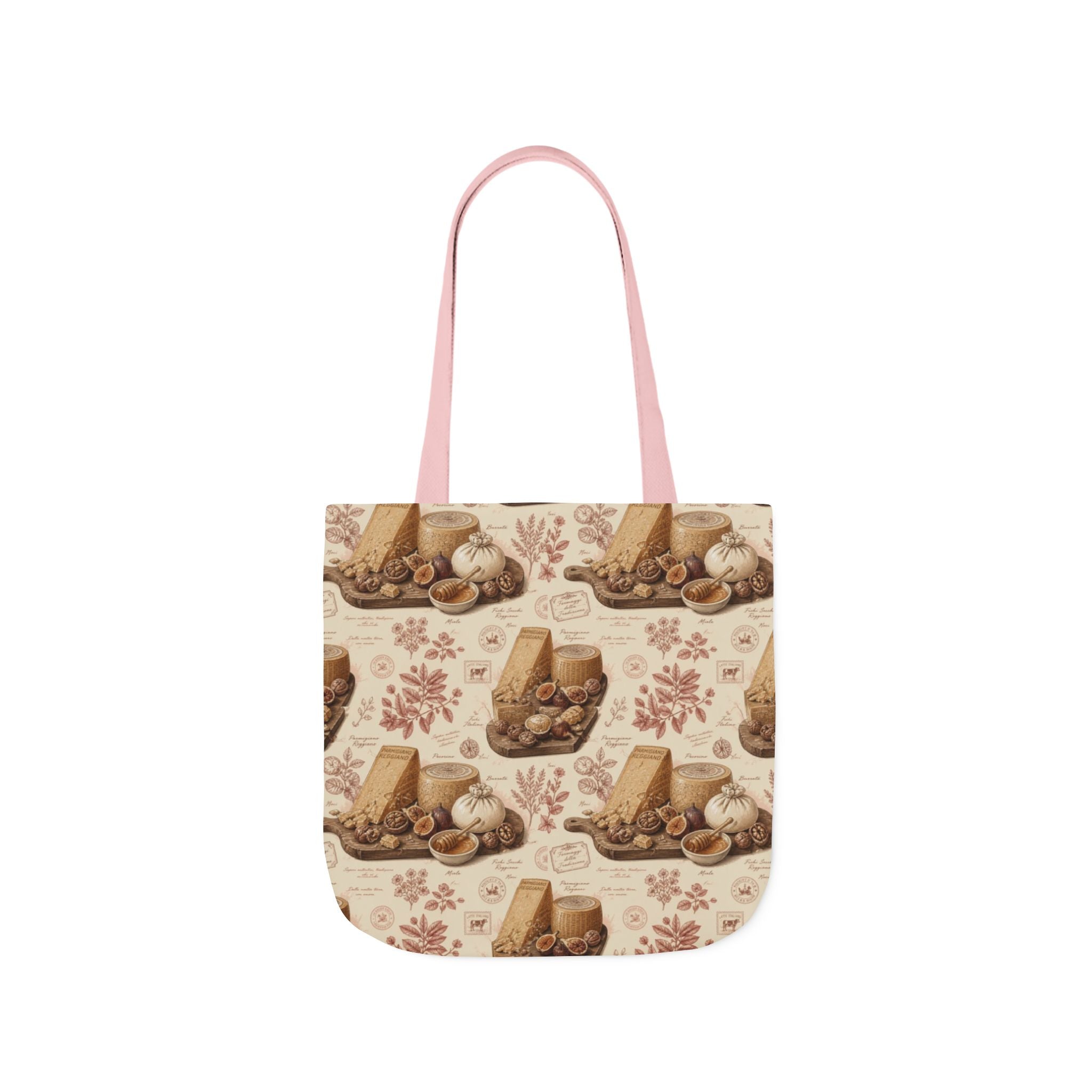 Italian Cheese Board Canvas Tote Bag Mediterranean Kitchen Botanical Design Italian Cottagecore Gift