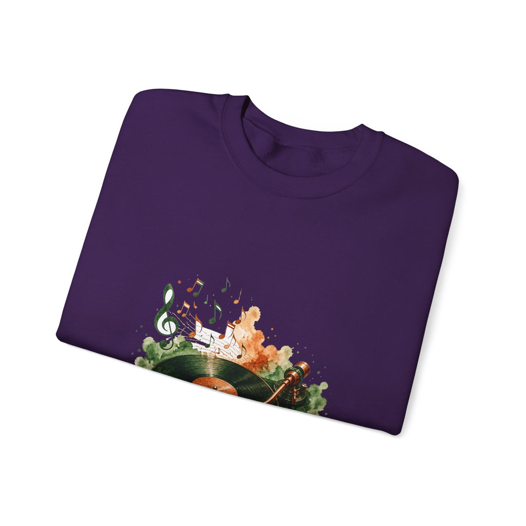 Matching Couple Sweatshirt - Vinyl & Cassette Matching Couple Premium Fleece Sweatshirt Watercolor Art His Hers Birthday Gift - Design A