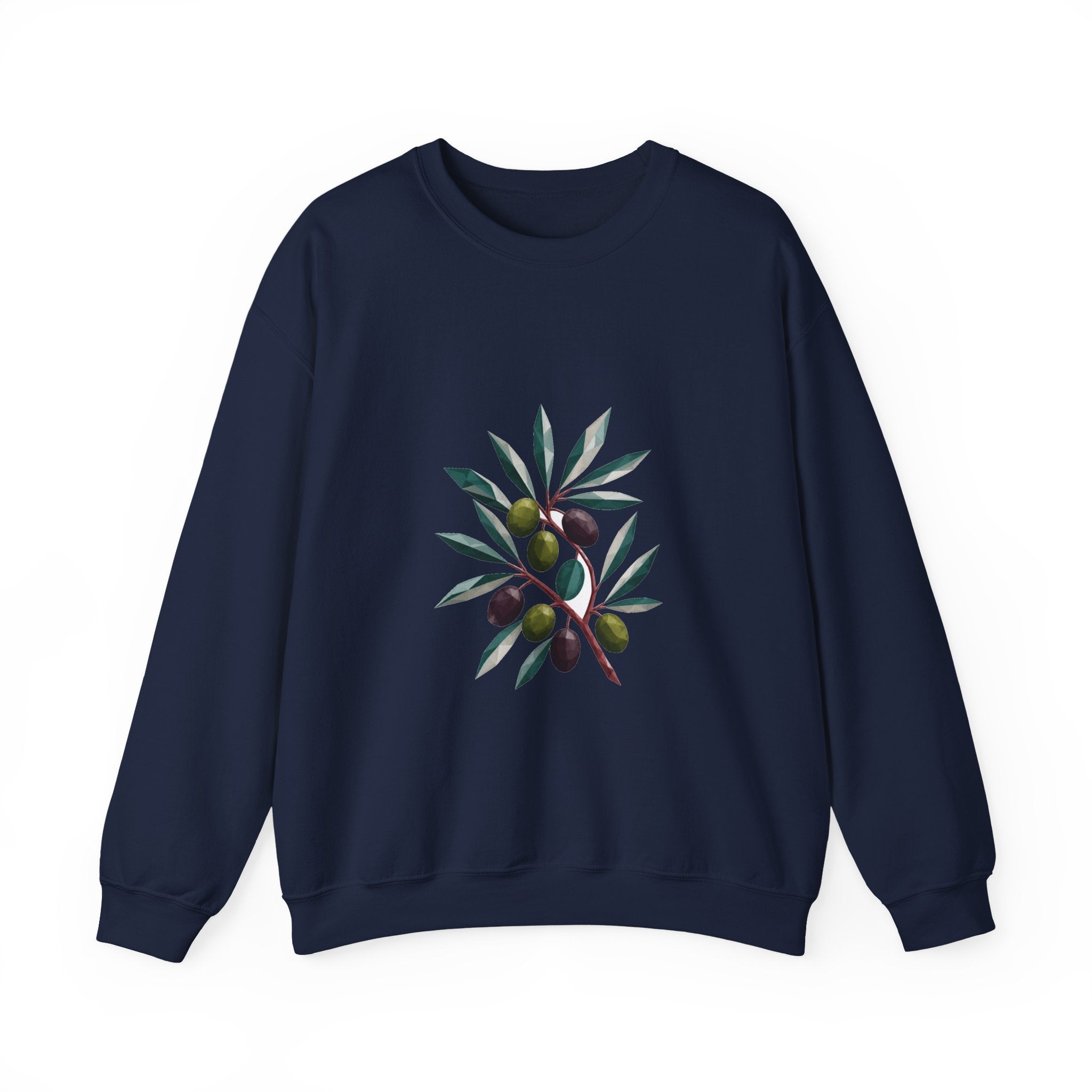 Matching Couple Sweatshirt - Olive Branch & Fig Matching Couple Crewneck Sweatshirt Geometric Art His Hers Couple Gift - Design A
