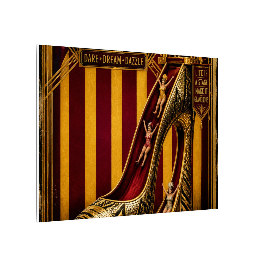 High Heel Slide Wall Art Canvas 16×20 Art Deco Entryway Decor Maximalist Print